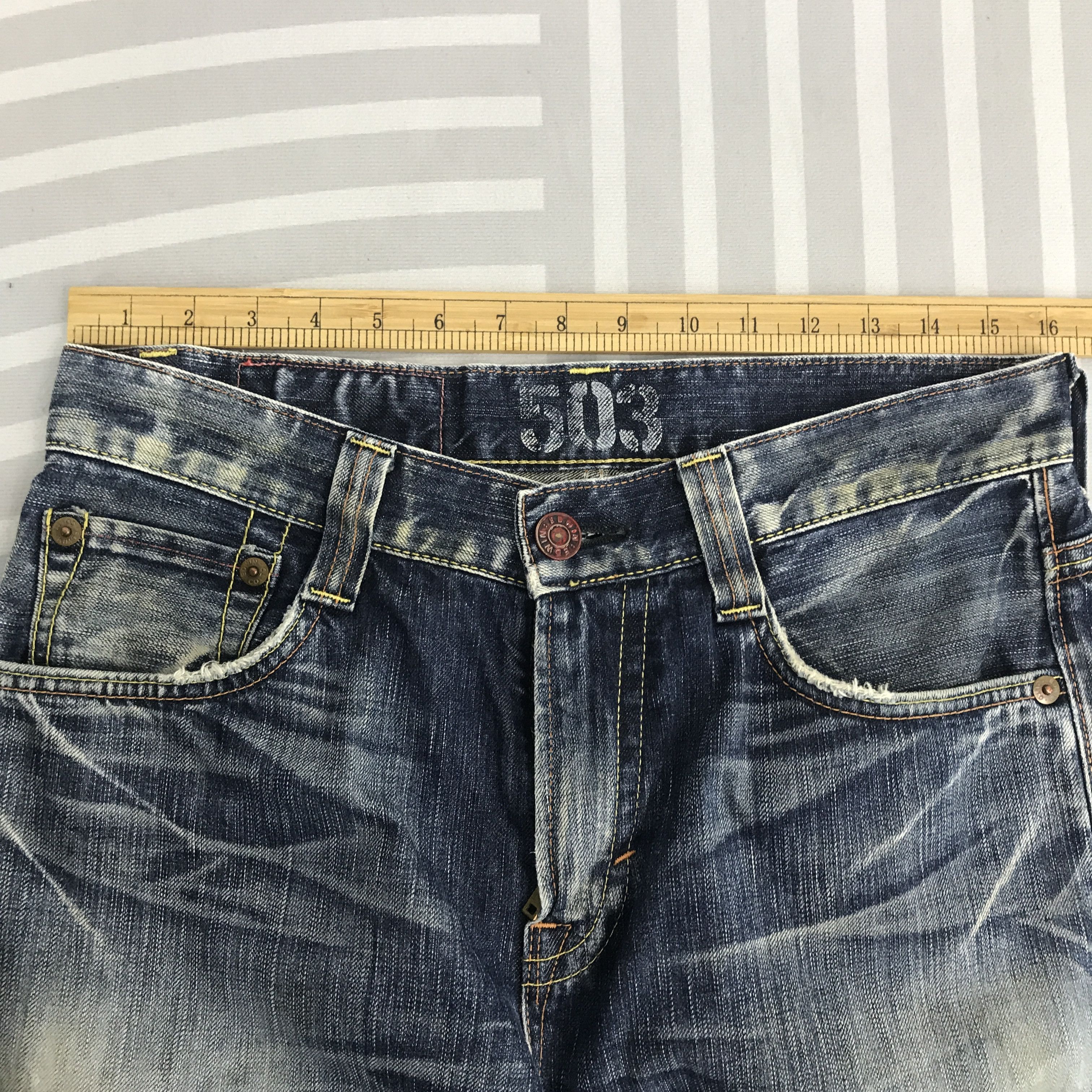 Edwin × Vintage Vintage Edwin Blue trip 503 Distressed denim Size US 32 / EU 48 - 8 Thumbnail