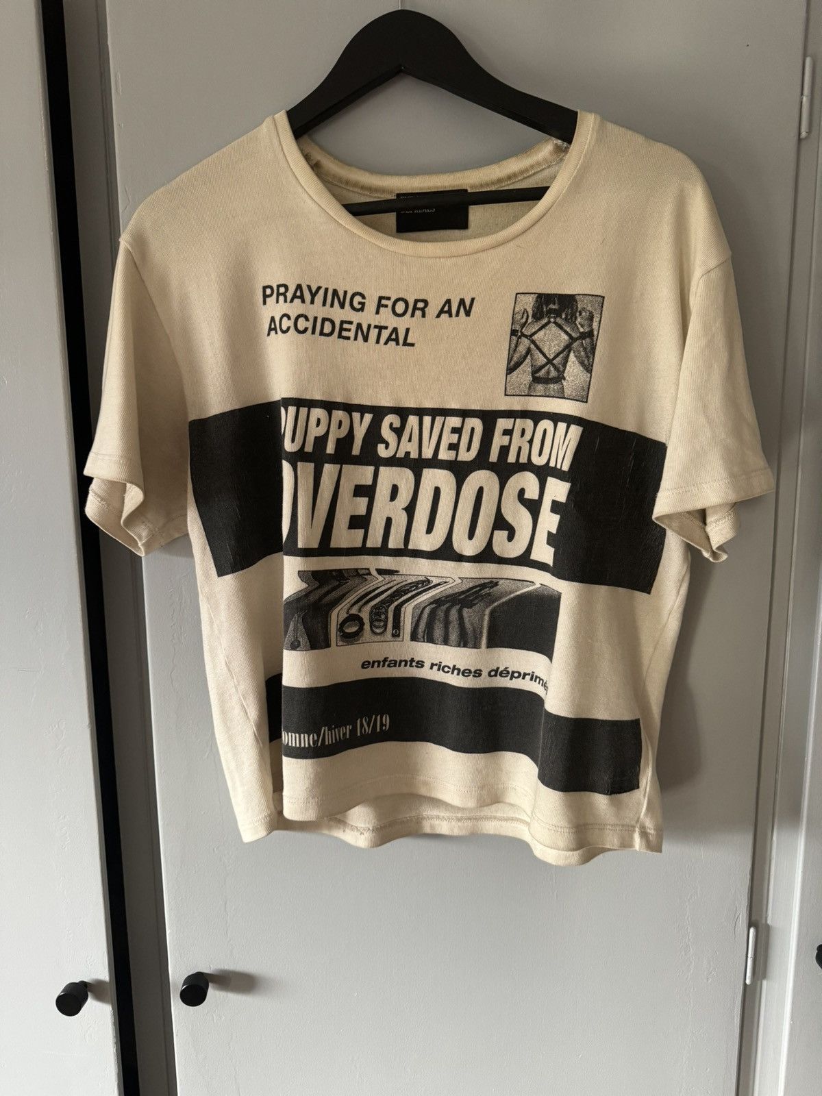 Pre-owned Enfants Riches Deprimes Puppy Saved From Overdose T-shirt In White