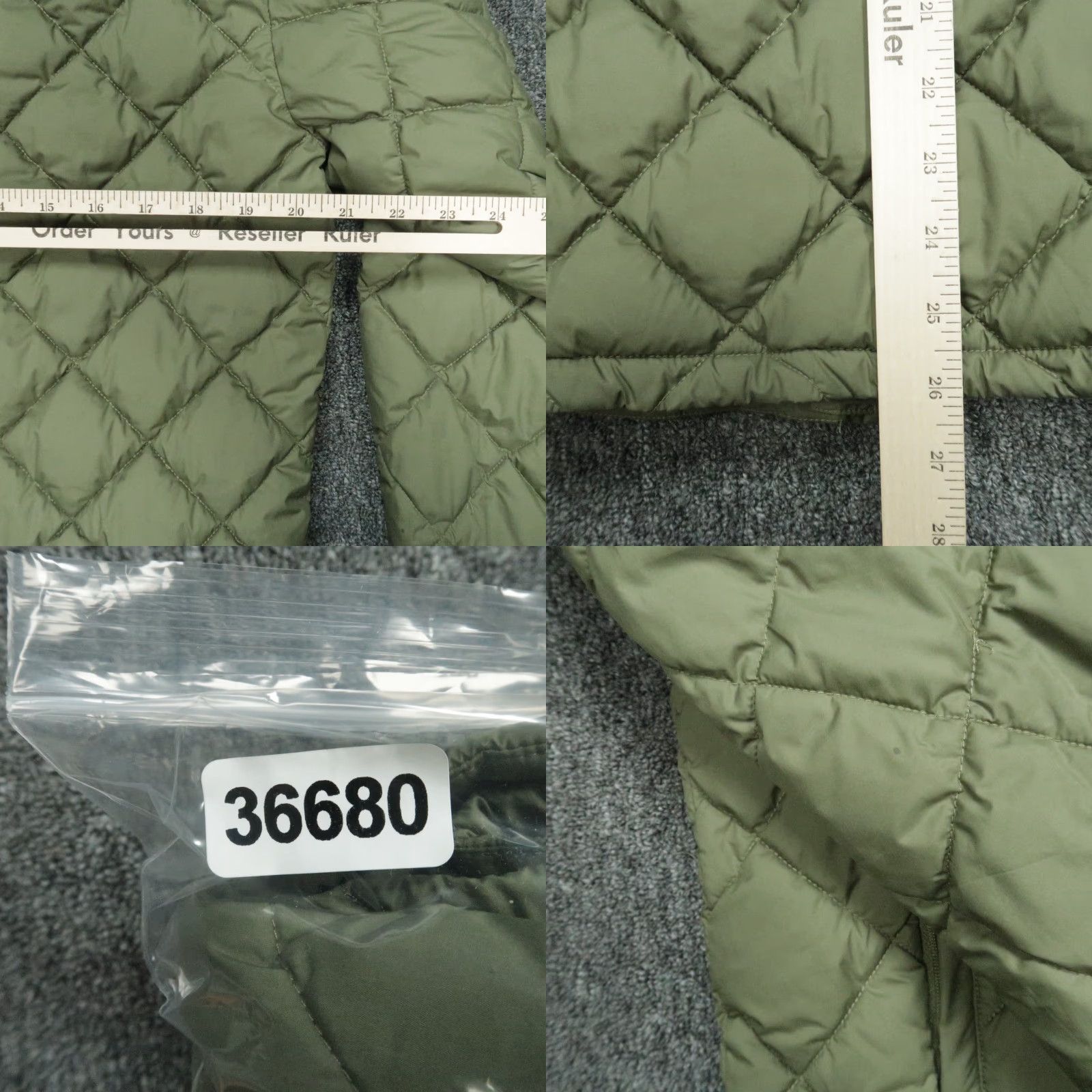 Mizzen+Main Mizzen+Main Jacket Mens M Green Quilted Puffer Full Zip Snap Mid-Length Stand-Up Collar Winter Fall Spring Size US M / EU 48-50 / 2 - 8 Thumbnail