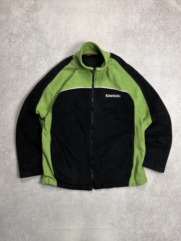 Japanese Brand × Vintage Vintage Kawasaki Moto Fleece Retro Sherpa Zip Jacket L Size US L / EU 52-54 / 3 - 1 Thumbnail