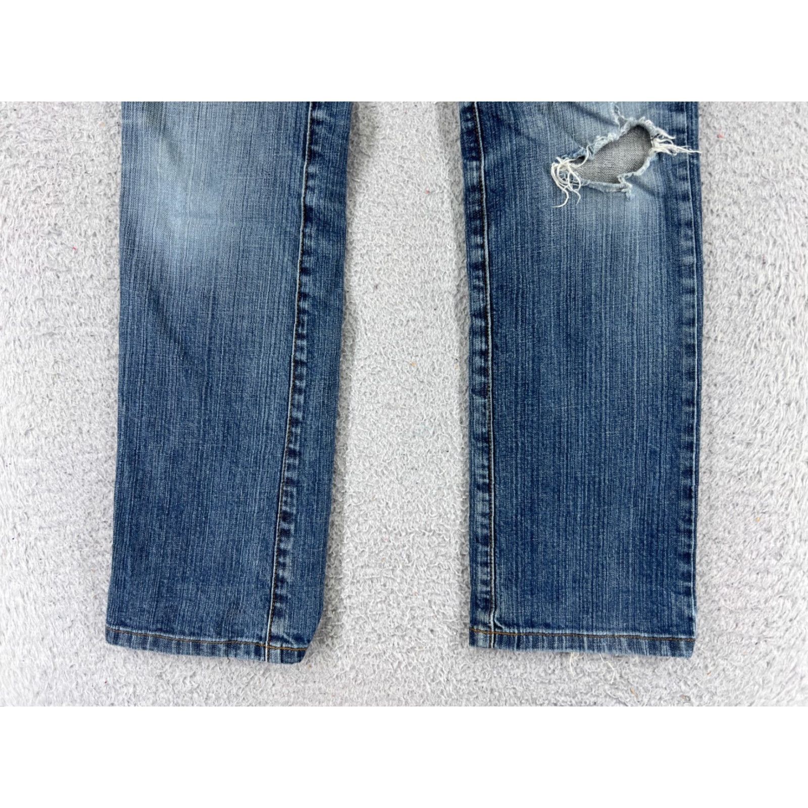 Vintage The Limited Jeans Women 2 Blue Denim Distressed Low Rise 26x30 Drew Cotton Size 26" / US 2 / IT 38 - 2 Thumbnail