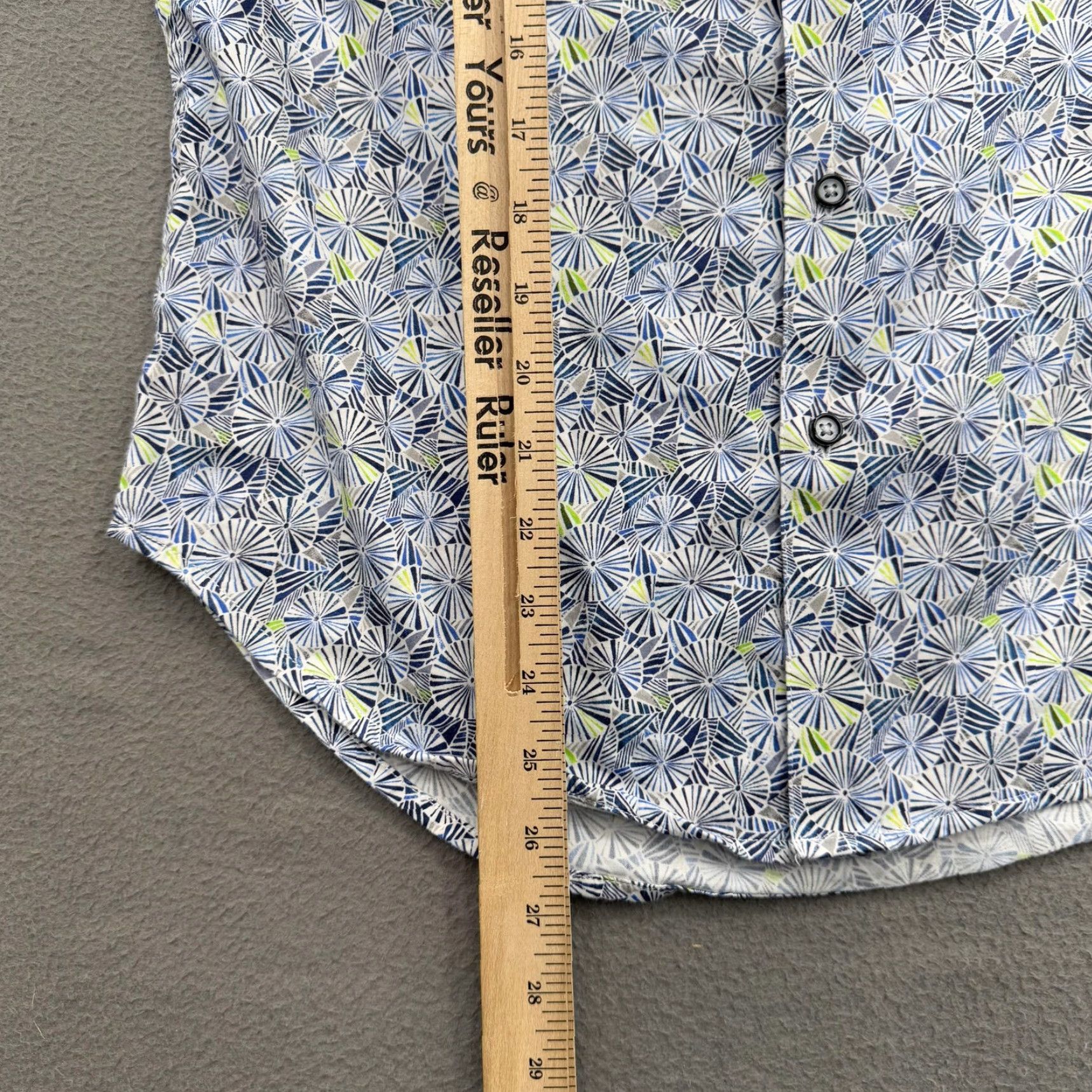 Robert Graham Robert Graham Shirt Mens Small Blue Geometric Short Sleeve Classic Fit Button Up Size US S / EU 44-46 / 1 - 5 Thumbnail