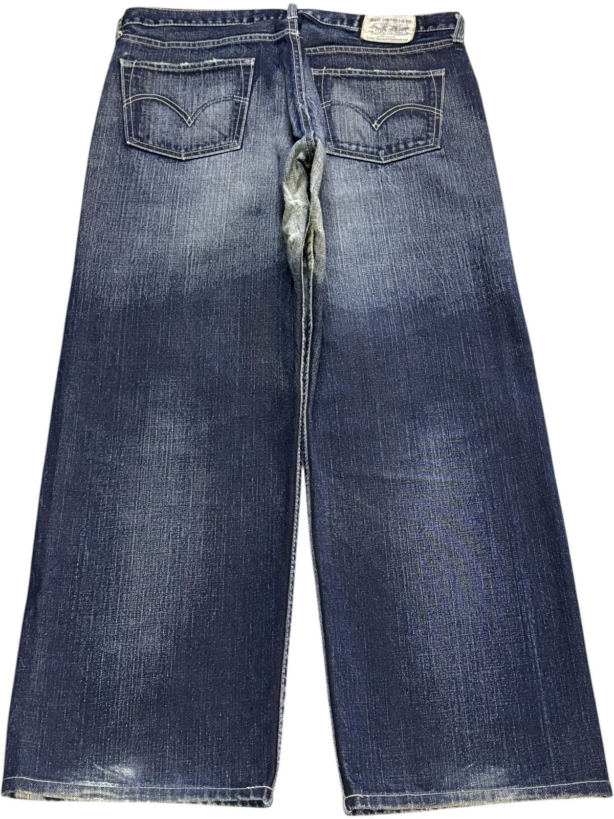Levi's Vintage 90s Levis 503 Blue Wash Distressed Loose Baggy Jeans Size US 36 / EU 52 - 2 Thumbnail