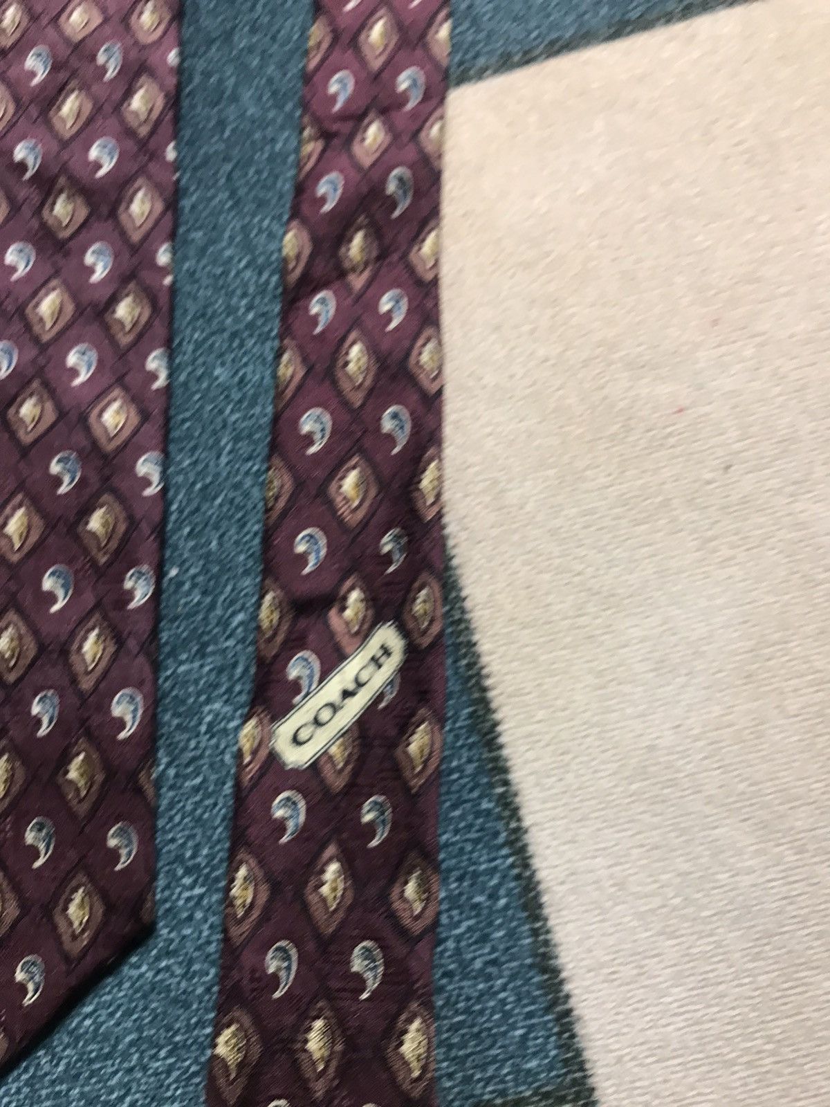 Coach vintage coach tie maroon ties silk made in USA Size ONE SIZE - 2 Thumbnail