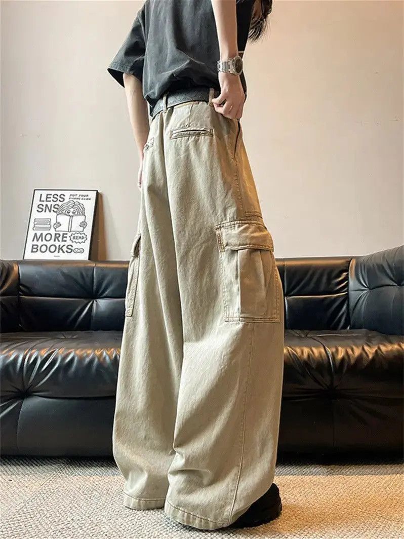Japanese Brand Retro loose straight pocket jeans Size US 32 / EU 48 - 3 Thumbnail