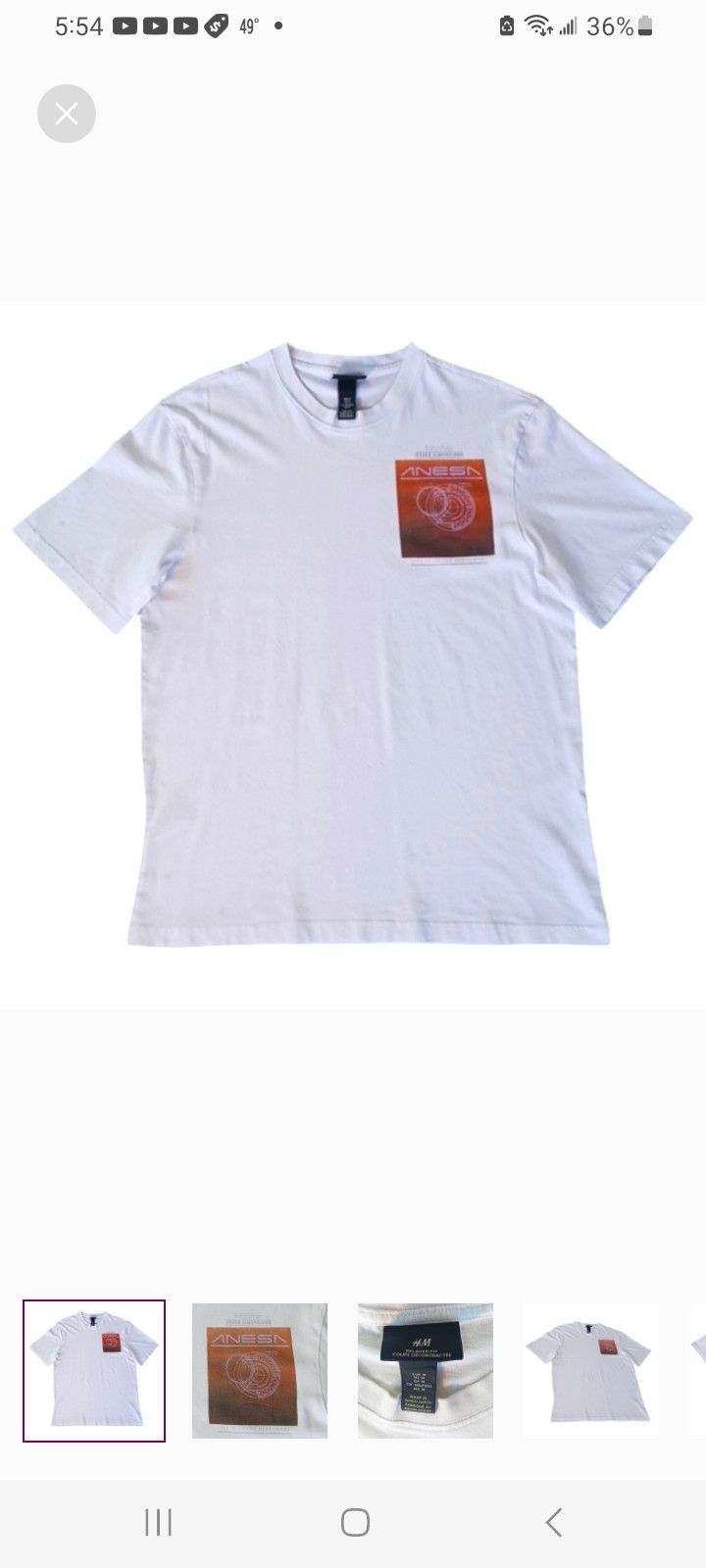 H&M H & M OTHER DIMENSION White T-Shirt, M, White. Size US M / EU 48-50 / 2 - 1 Thumbnail
