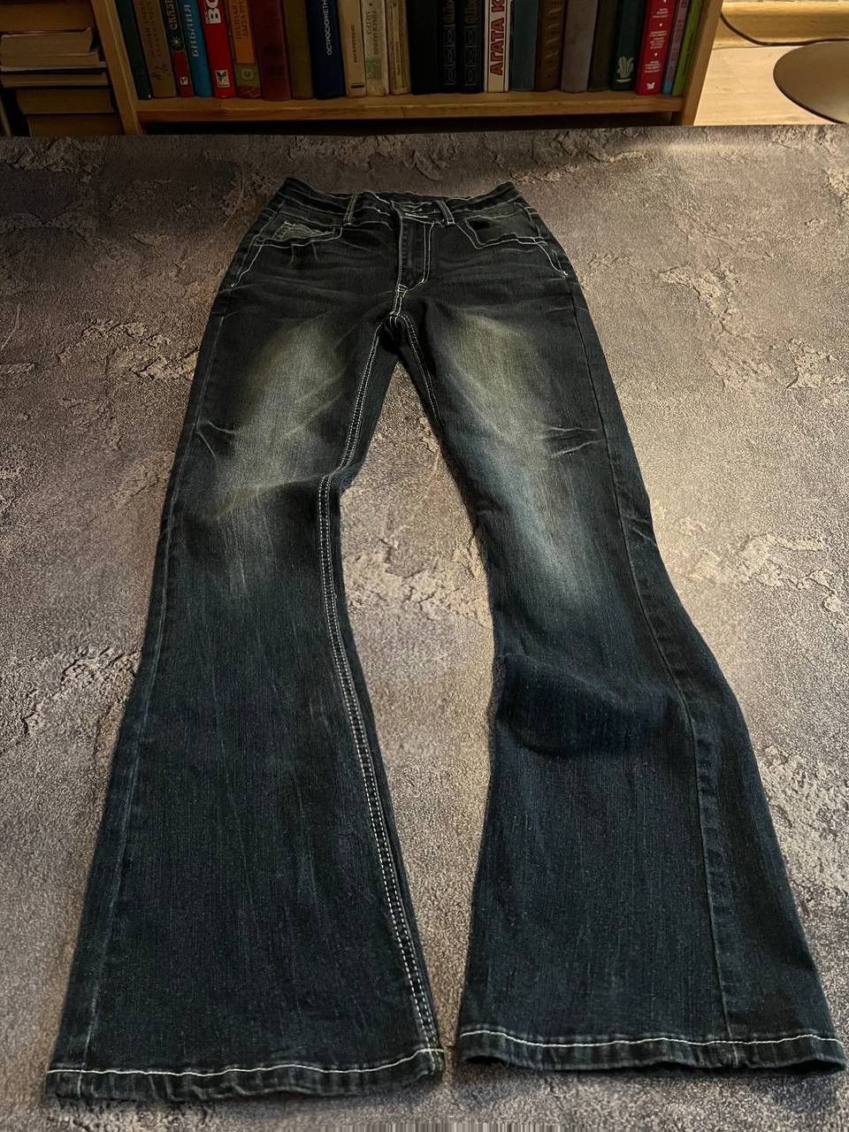 bolan似 black boots cut flare denim opium - メルカリ