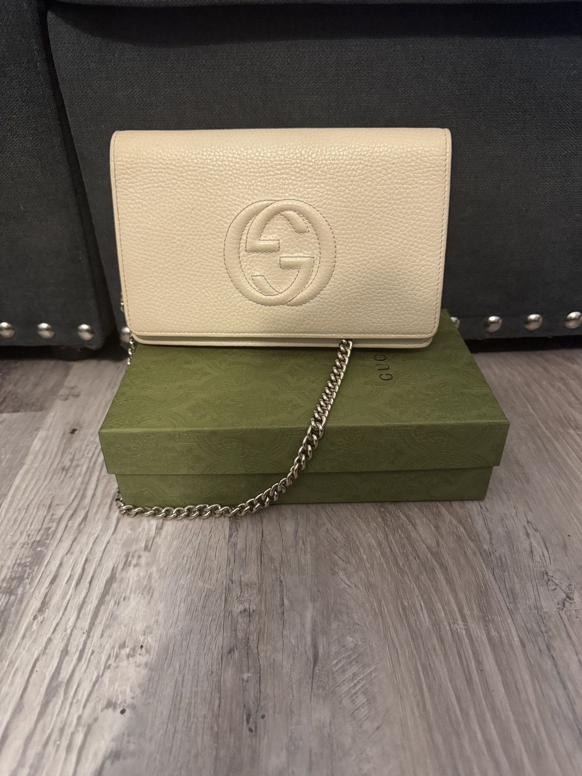 Gucci Cream Gucci wallet with chain crossbody Size ONE SIZE - 1 Thumbnail
