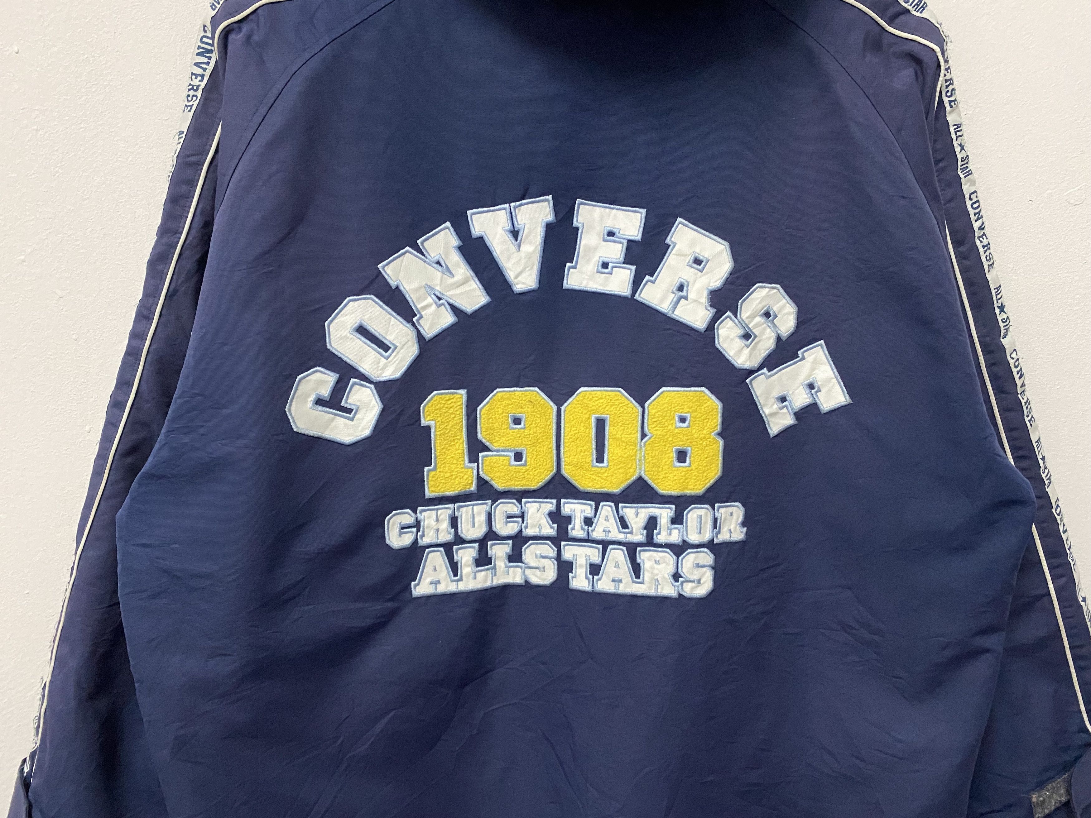 Converse Vtg Converse 1908 All Stars Fleece Windbreaker Bench Jacket Size US XL / EU 56 / 4 - 9 Thumbnail