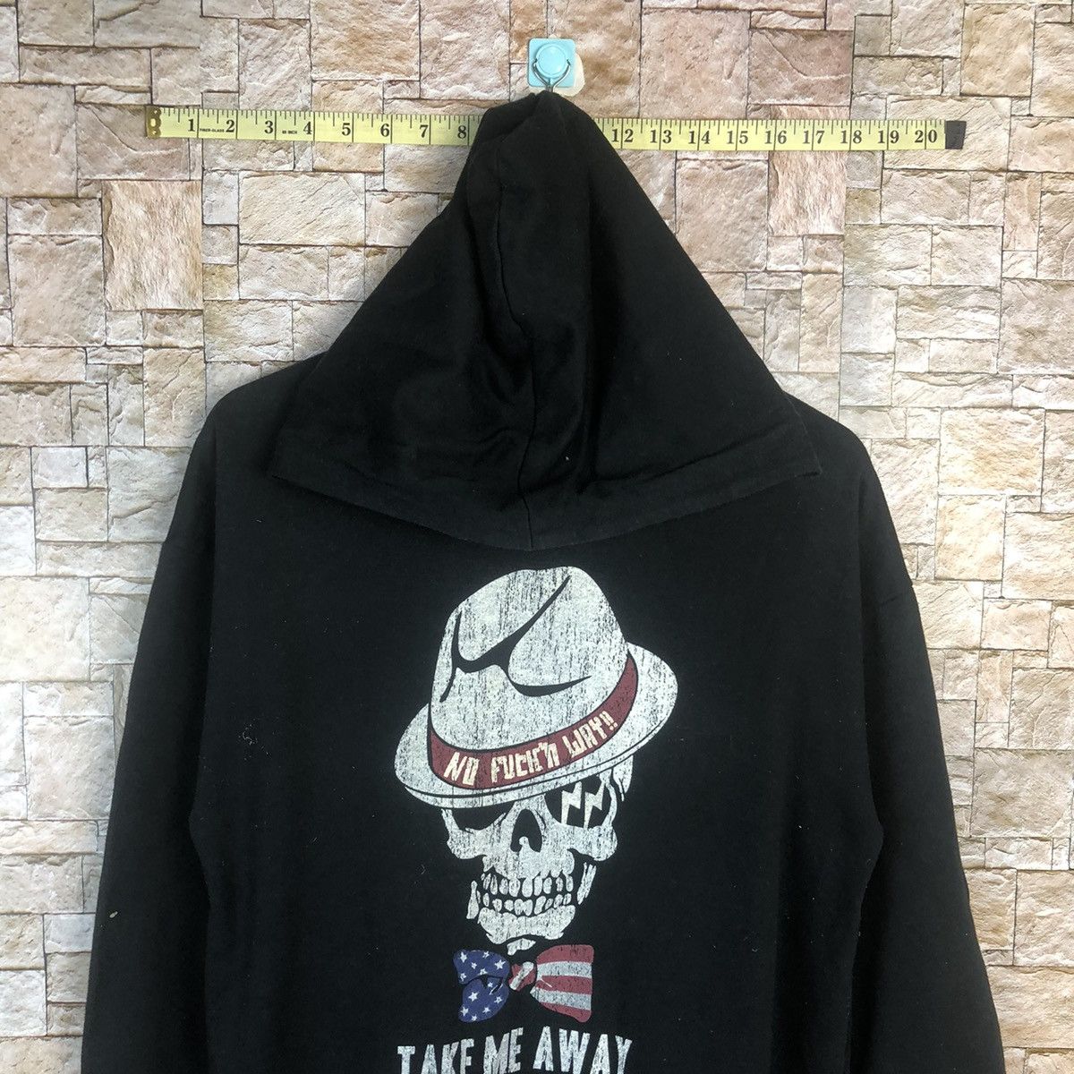 Japanese Brand DL Take Me Away skull streetwear Black Hoodie #A7 Size US M / EU 48-50 / 2 - 2 Thumbnail