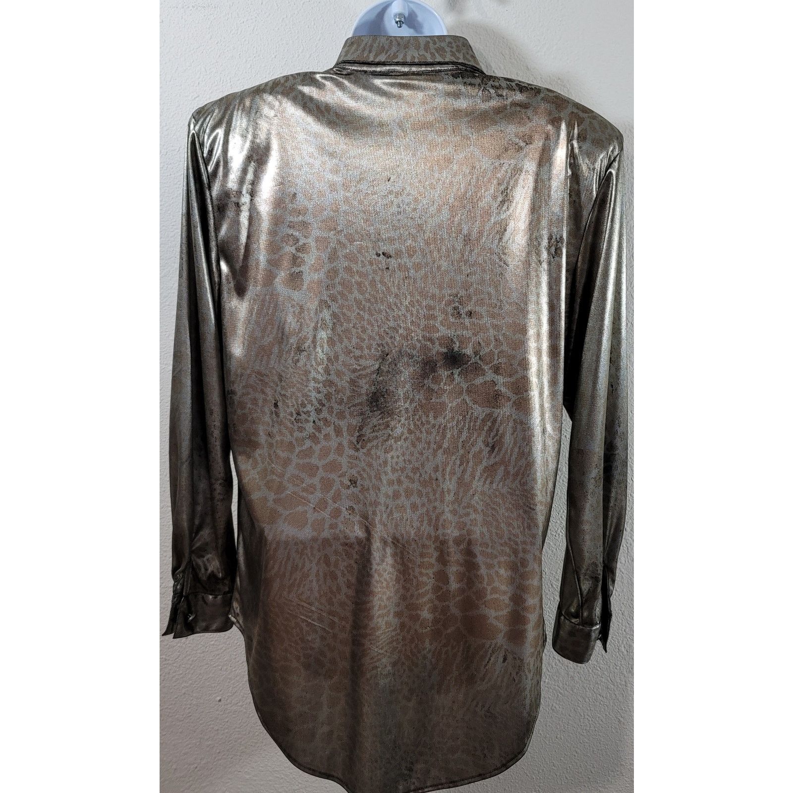 Other VTG Connie Anderson Audio Gold Metallic Animal Print Top XS Size XS / US 0-2 / IT 36-38 - 3 Thumbnail