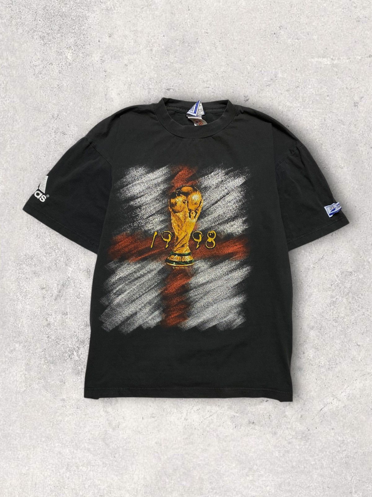 Adidas × Vintage France 98 FIFA black tee vintage 90s football soccer jersey Size US M / EU 48-50 / 2 - 1 Thumbnail