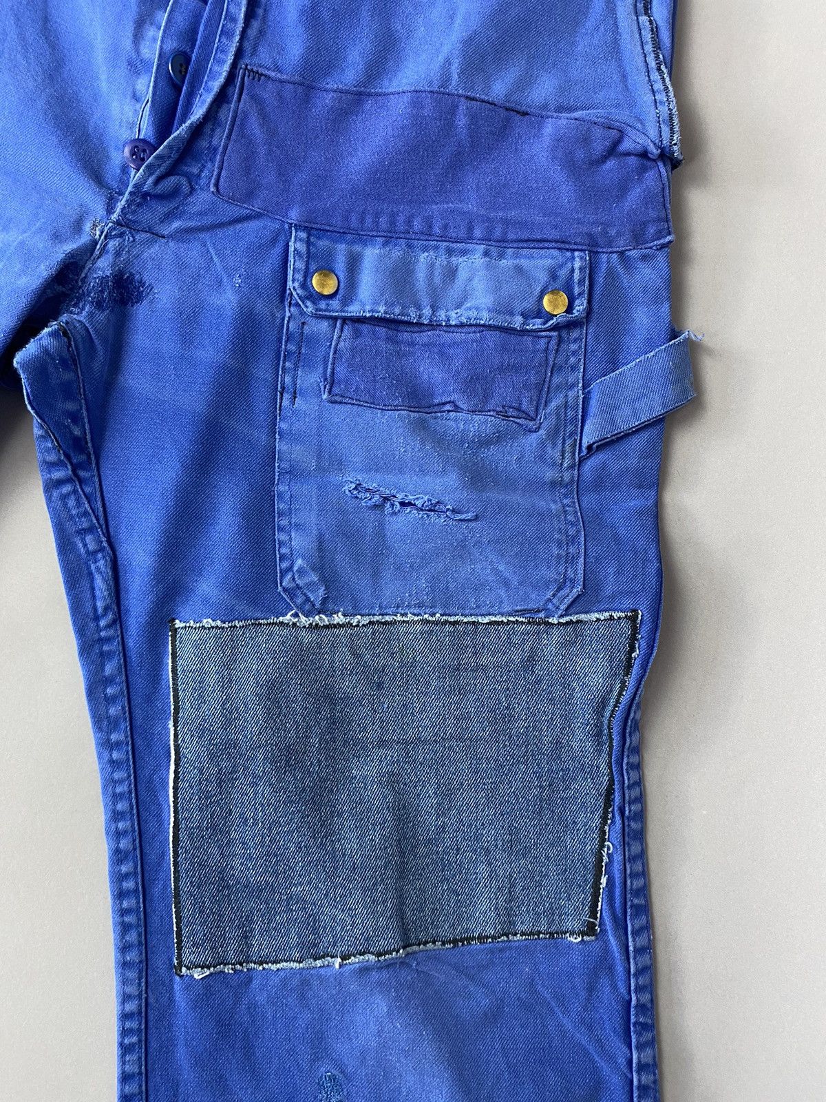 Japanese Brand × Le Laboureur × Vintage Vintage Blue Patched Workwear Trousers – 100% Cotton Size US 32 / EU 48 - 4 Thumbnail