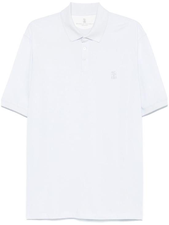 Brunello Cucinelli BRUNELLO CUCINELLI Men Polo Shirts ME8548788 CVJ41 Clear Blue Size US XL / EU 56 / 4 - 1 Thumbnail
