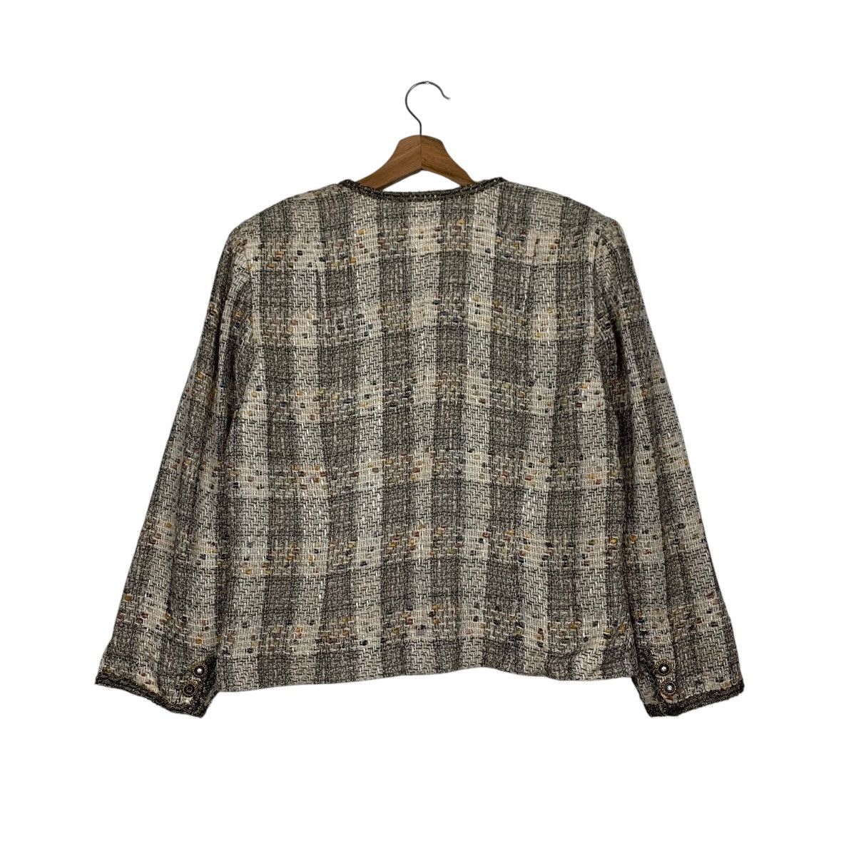 Japanese Brand BELLE OAK Linton Fabric Woven Wool Tweed Jacket #1731-C77 Size M / US 6-8 / IT 42-44 - 7 Thumbnail