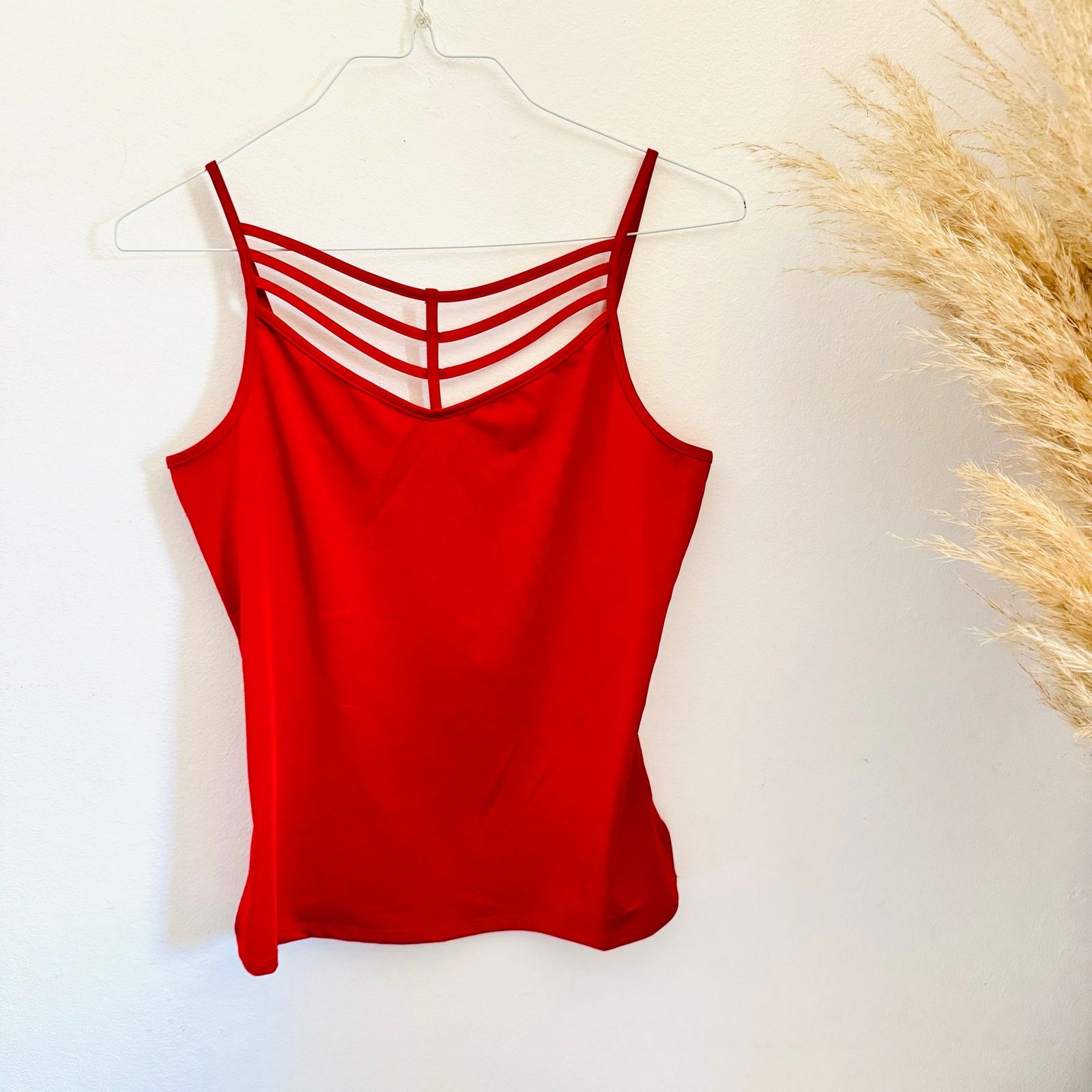Vintage NEW VINTAGE Red Strappy Cutout Front $68 Tank Top Blouse M Size M / US 6-8 / IT 42-44 - 2 Thumbnail