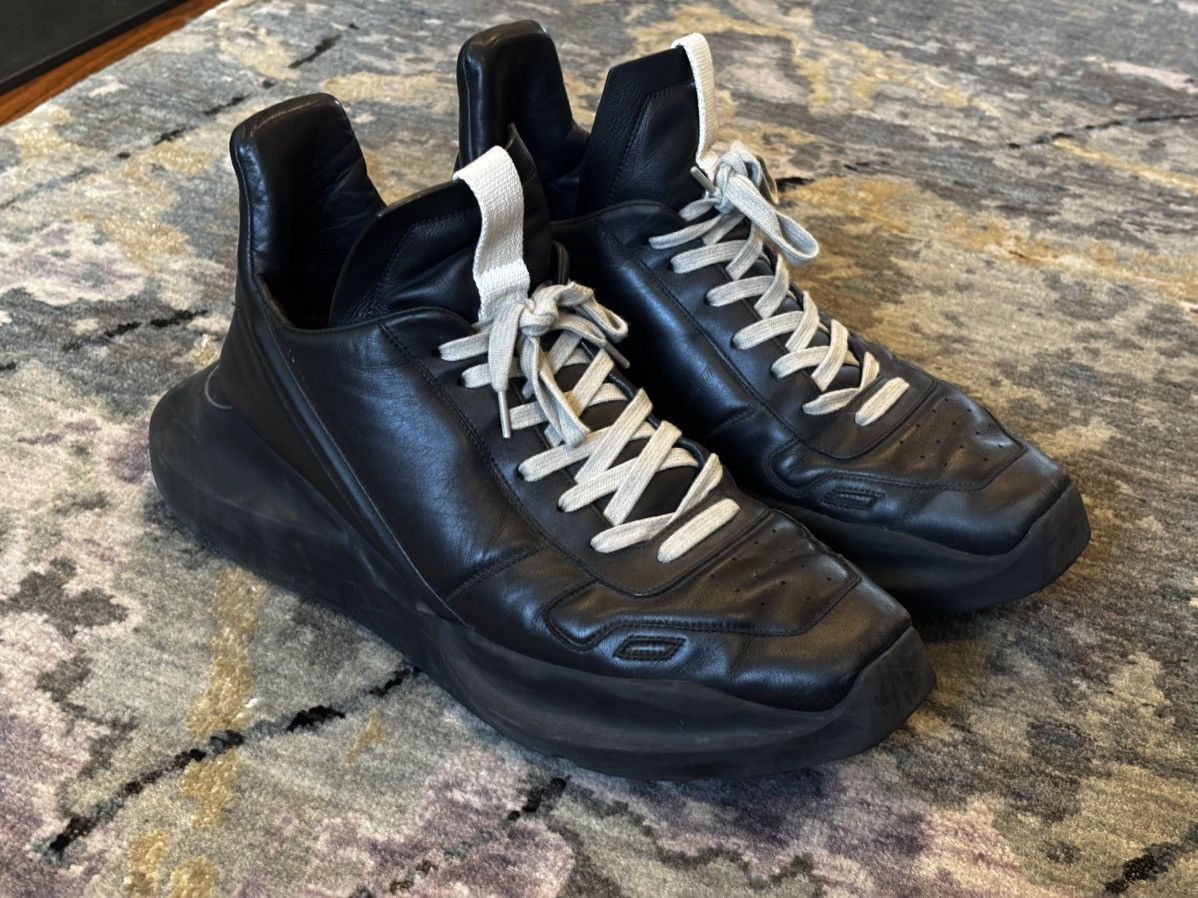 Rick Owens Rick Owen Black Leather Geth Runners Size US 10 / EU 43 - 1 Thumbnail