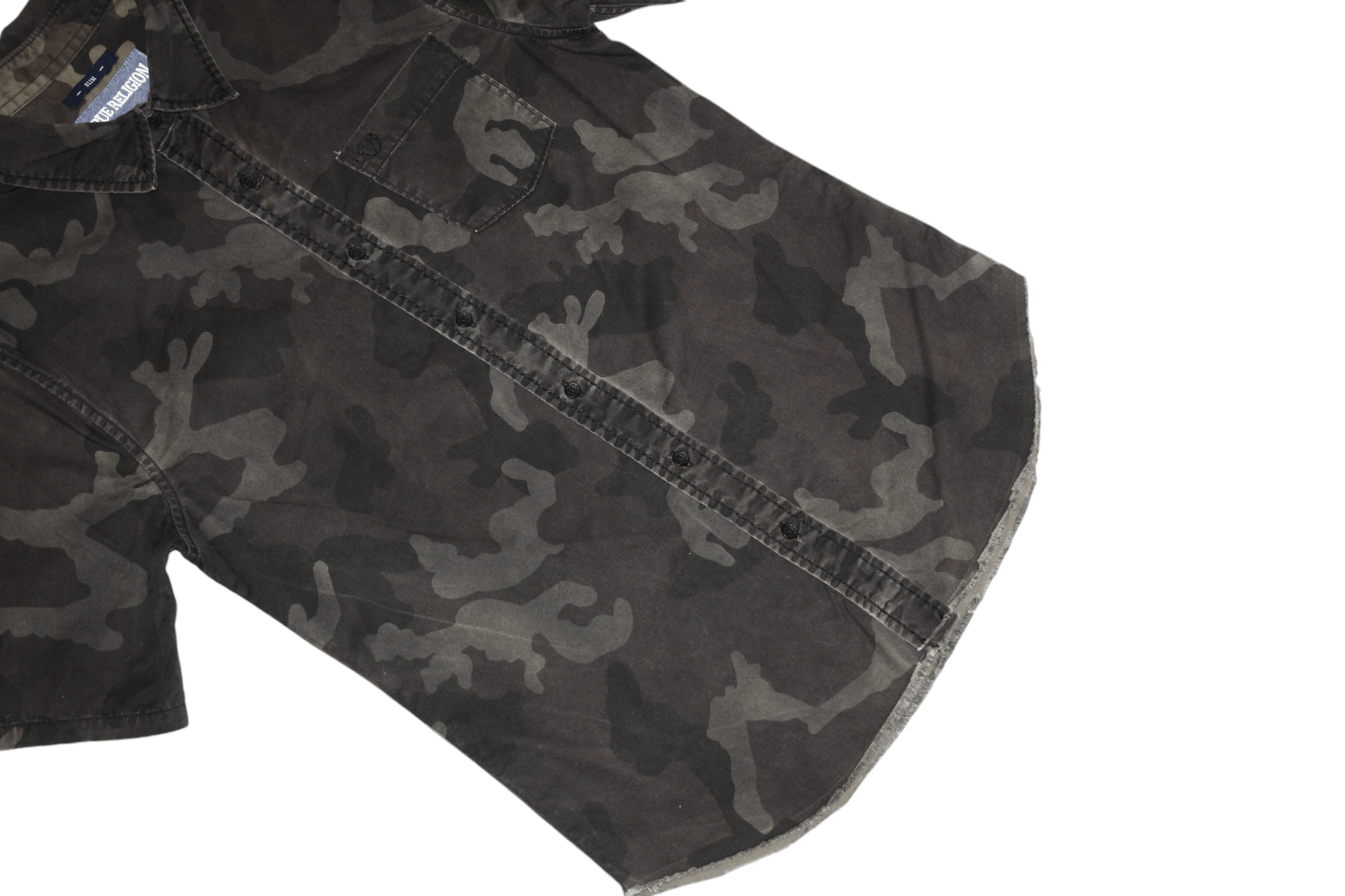 True Religion True Religion Slim Fit Raw Cut Camo S/S Denim Shirt Size US S / EU 44-46 / 1 - 6 Thumbnail