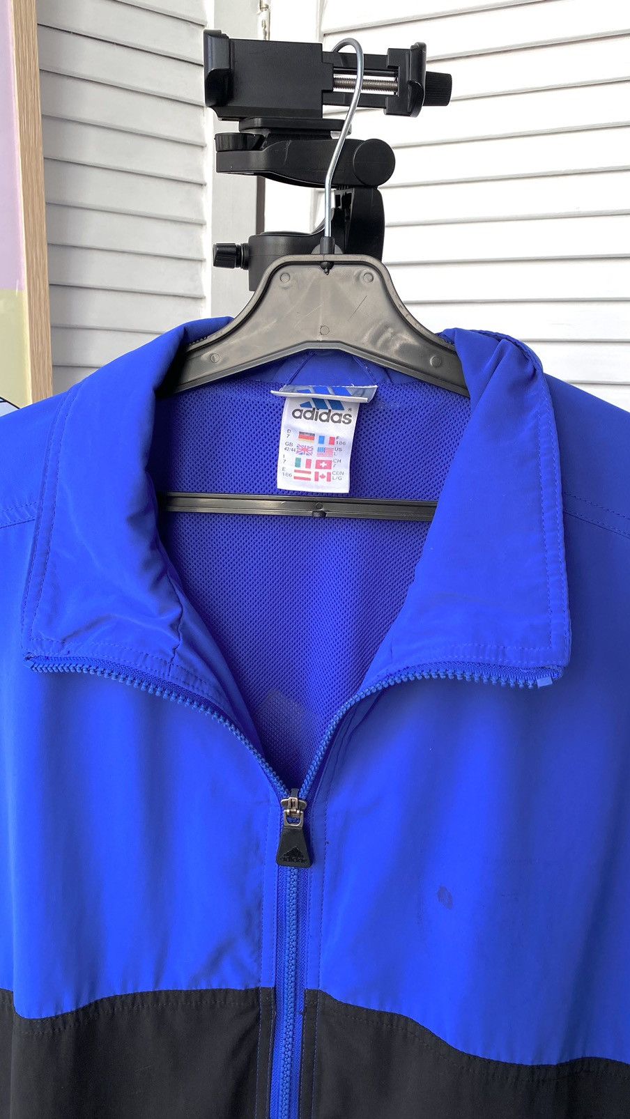 Adidas × Vintage Vintage Adidas Track Retro Jacket Back Big Logo 90s Blue Size US L / EU 52-54 / 3 - 5 Thumbnail