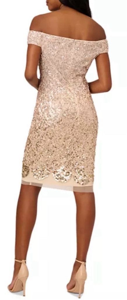 Adrianna Papell Women's Adrianna Papell Gold Cocktail Dress Size 6 Size M / US 6-8 / IT 42-44 - 2 Thumbnail