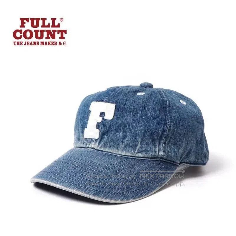 Full Count & Co. FULLCOUNT Washed Denim Embroidered Baseball Cap. Size ONE SIZE - 2 Thumbnail