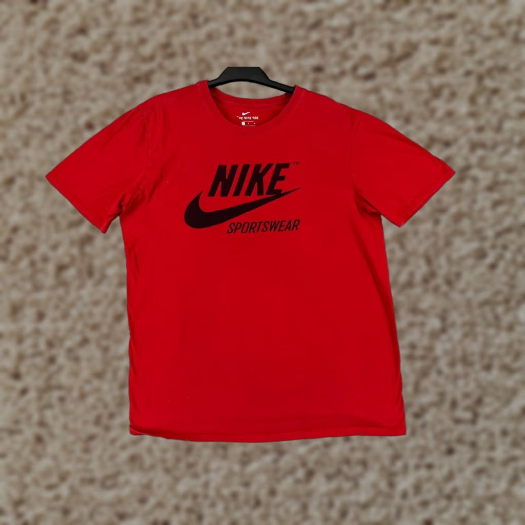 Nike Nike Shirt Mens Large Red Short Sleeve Swoosh Crew Neck Cotton Blend Athletic Size US L / EU 52-54 / 3 - 1 Thumbnail