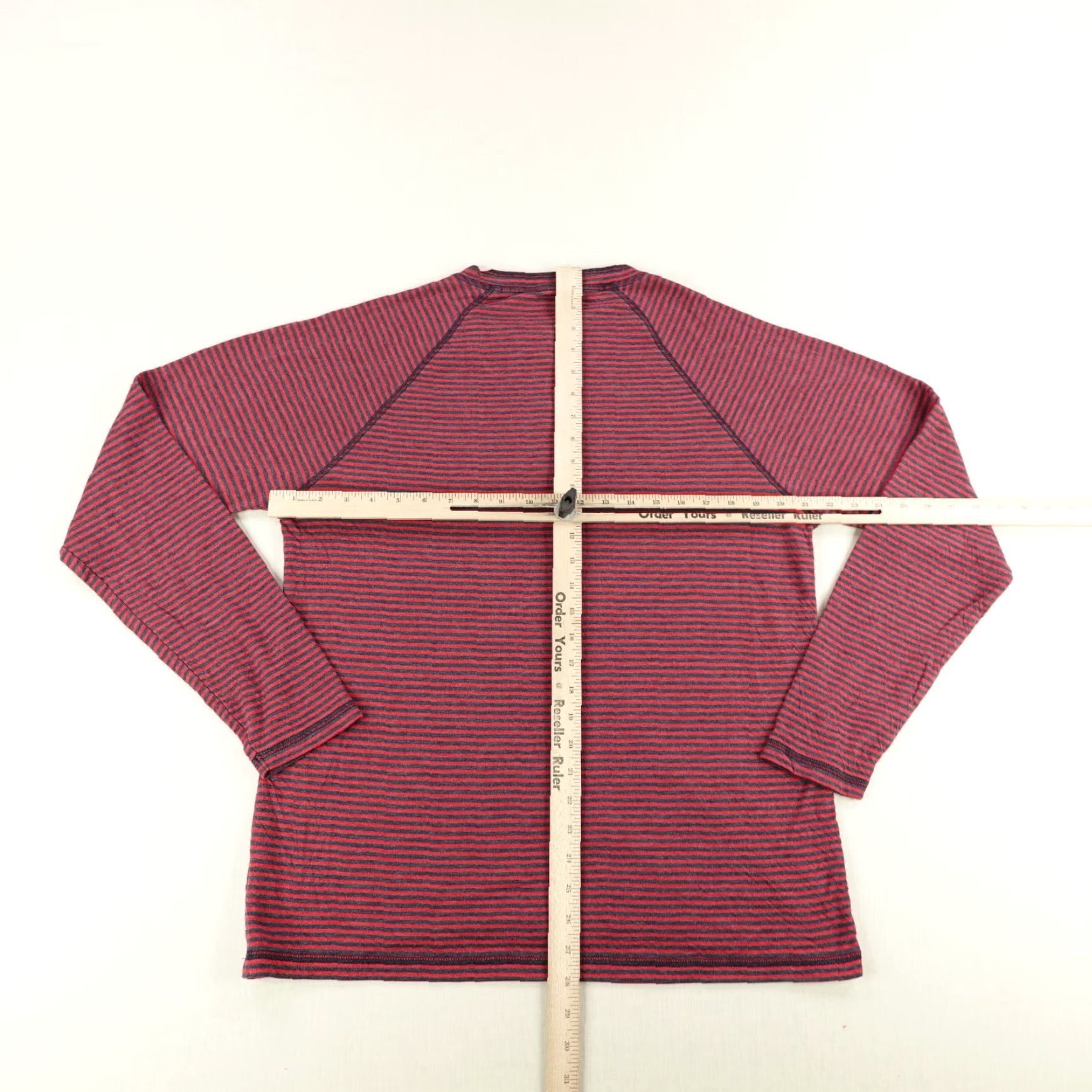 Faherty Faherty Shirt Mens Large Red Stripes Cumberland Cloud Henley Raglan Pullover Size US L / EU 52-54 / 3 - 6 Thumbnail