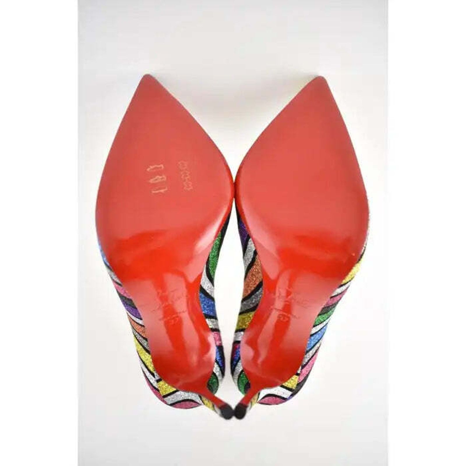 Christian Louboutin Christian Louboutin Pigalle Follies Stripy Glitter Stripe Size US 7 / IT 37 - 11 Thumbnail