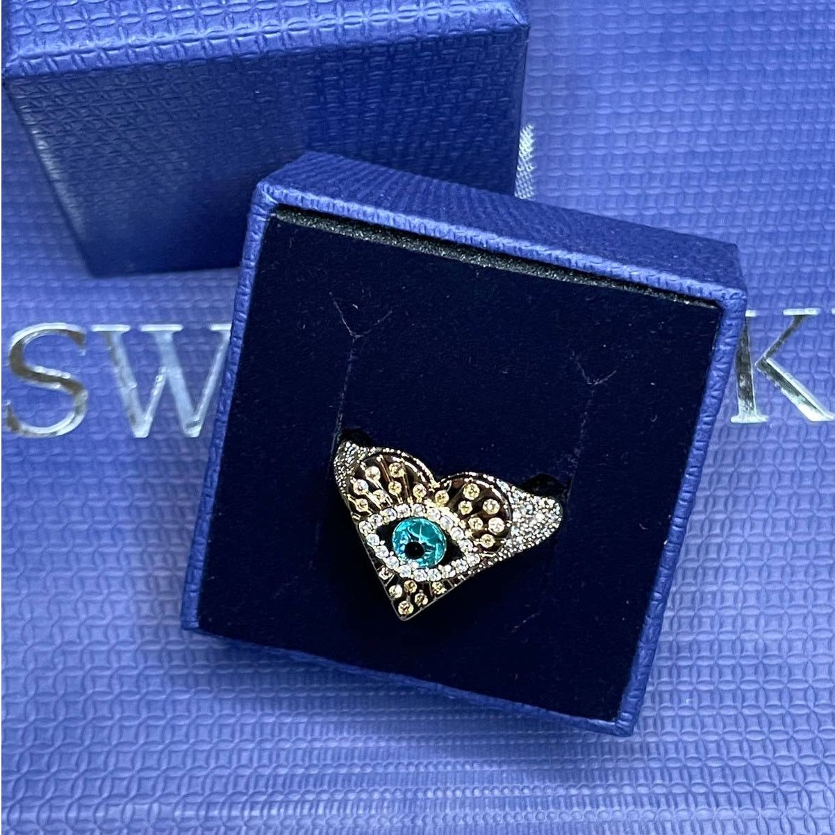Swarovski Swarovski Lucky Goddess Heart Ring Gold Tone Size 8 USA Size ONE SIZE - 7 Thumbnail