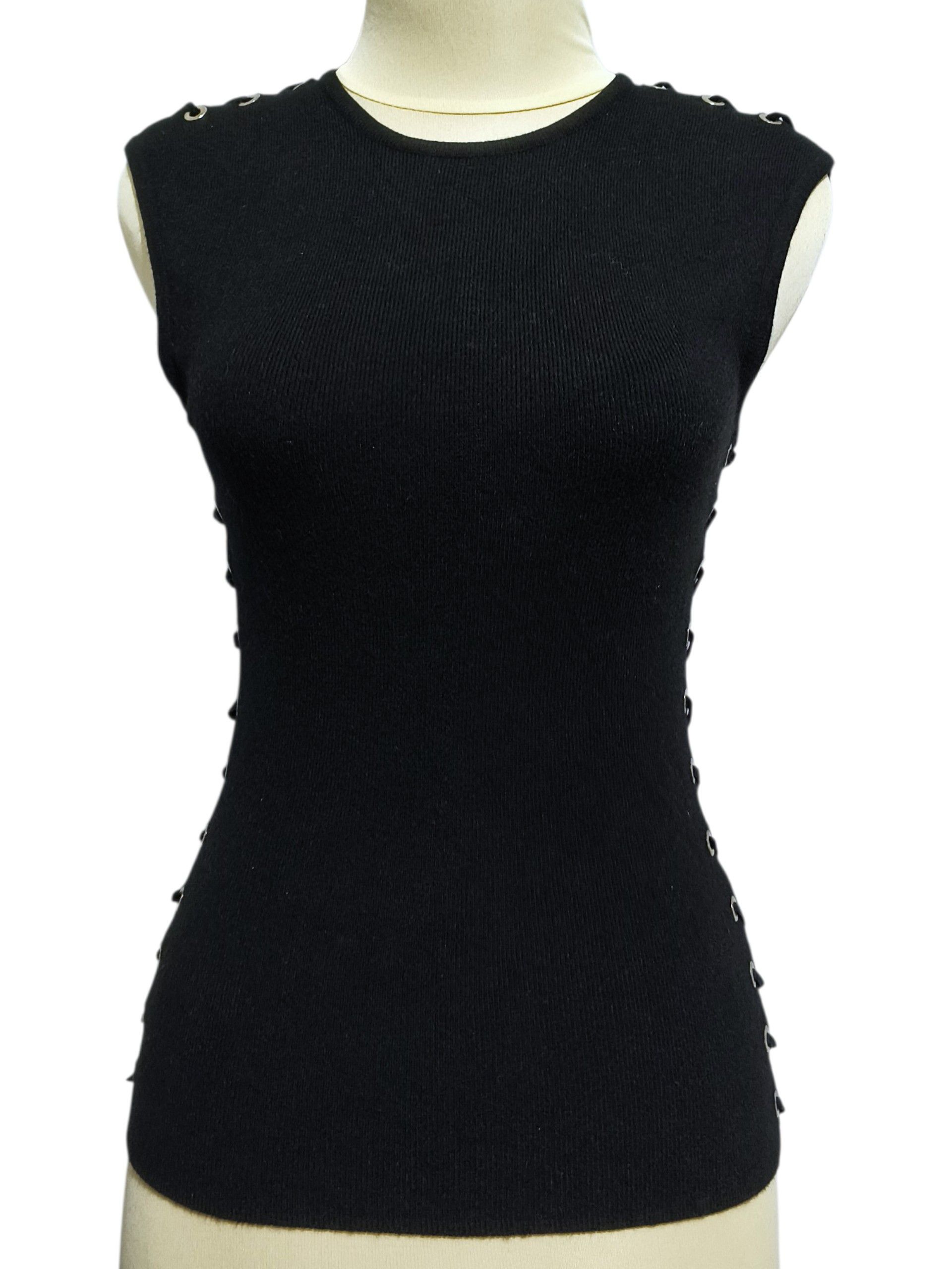 Versace Y2K Versace Gothic Luxury Sleeveless Knit Top Black Size XS / US 0-2 / IT 36-38 - 1 Thumbnail