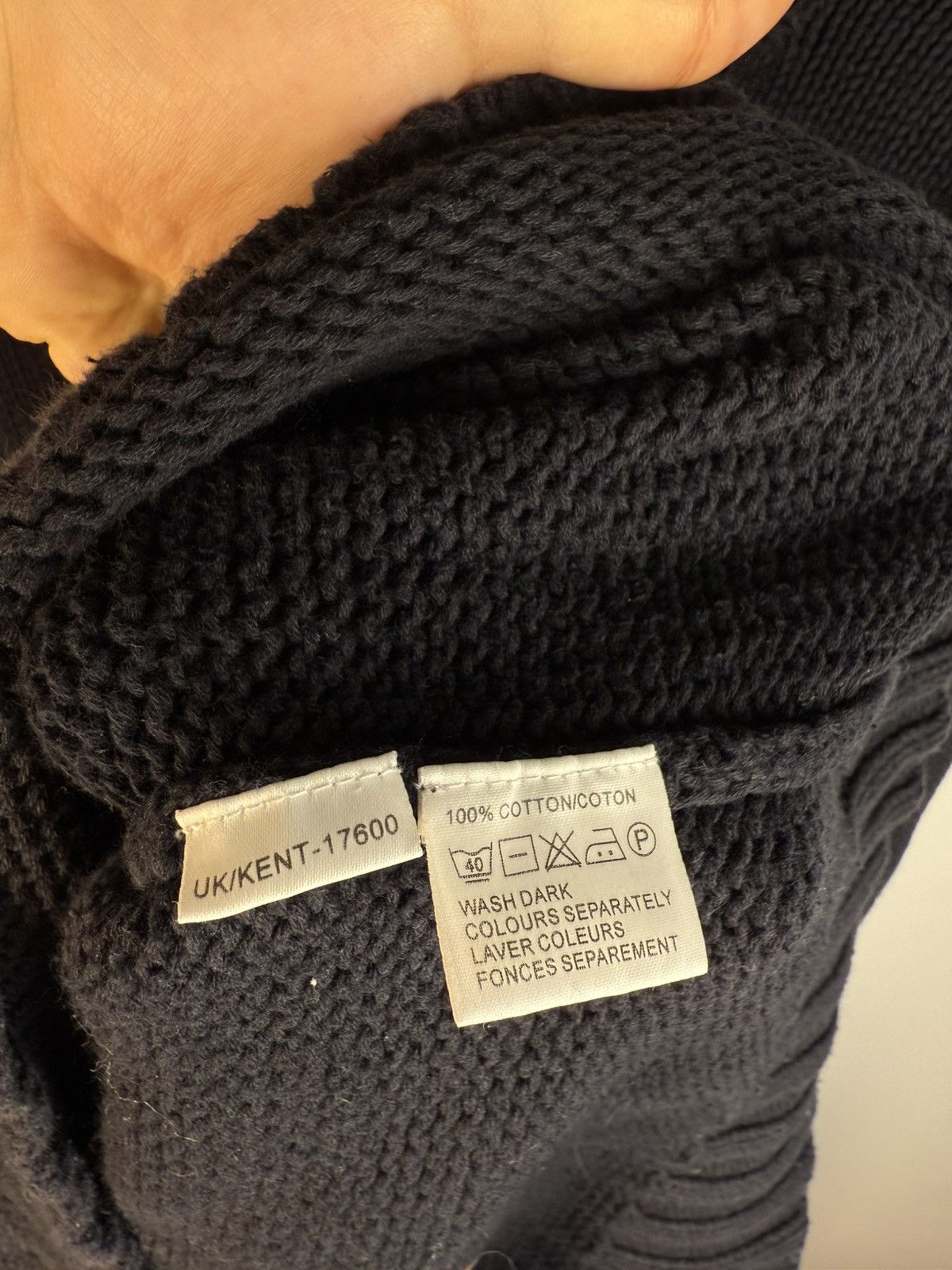 Yves Saint Laurent Heavy YSL Sweater Knit Thick V-neck Navy/Grey YSL Sweatshirt Size US L / EU 52-54 / 3 - 10 Thumbnail