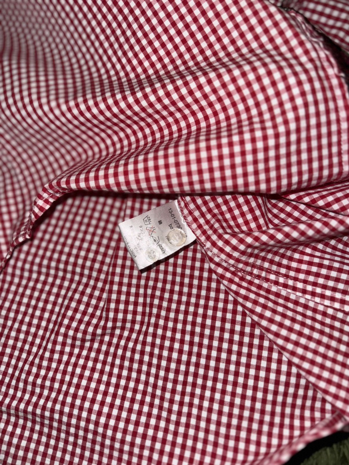 Beams Japan BEAMS BOY Floral Jacquard Check Half Shirt Red Size S / US 4 / IT 40 - 6 Thumbnail