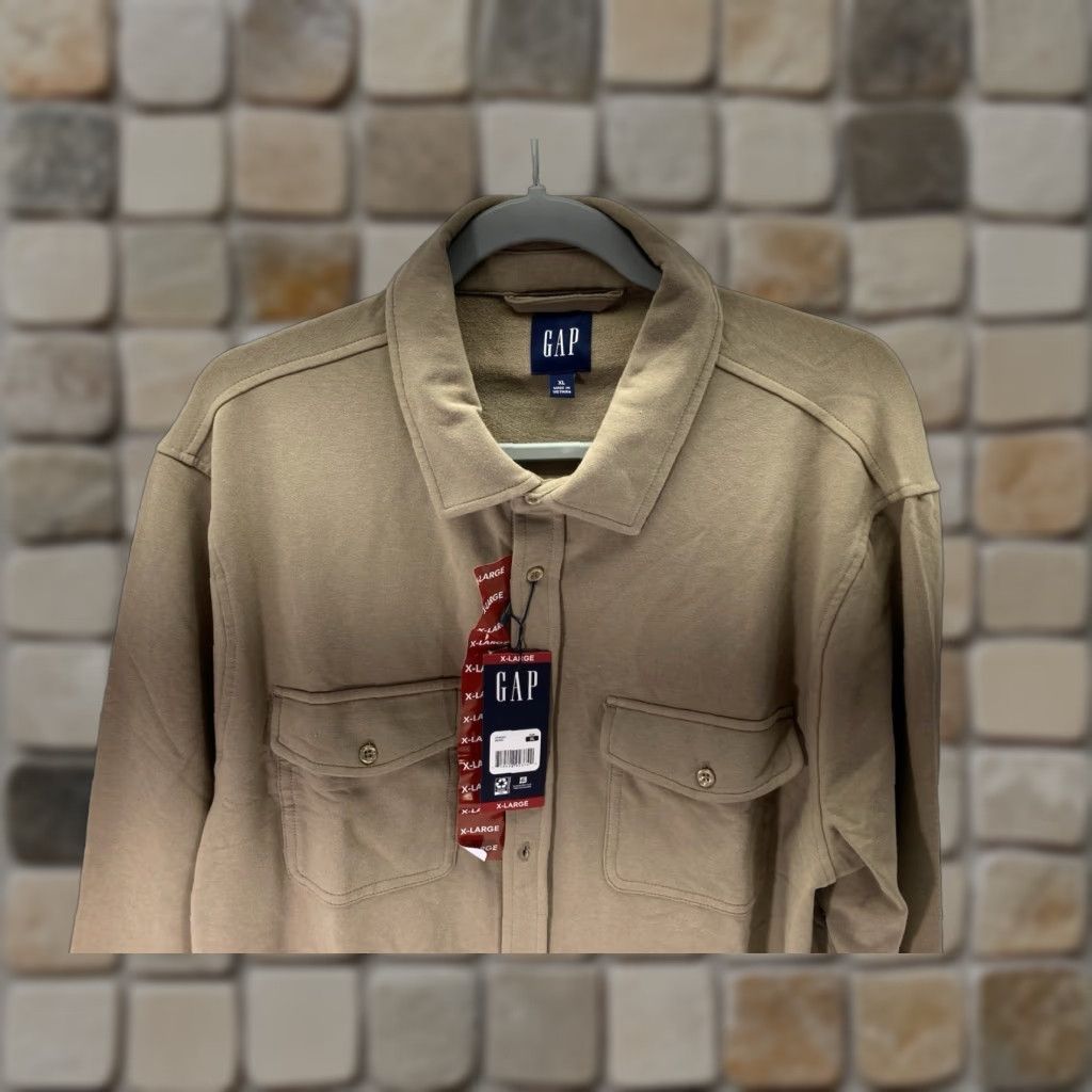 Gap Gap Knit Shirt Men XL Brown Button Long Sleeve Cotton Blend Stretch NWT Shirt Size US XL / EU 56 / 4 - 1 Thumbnail