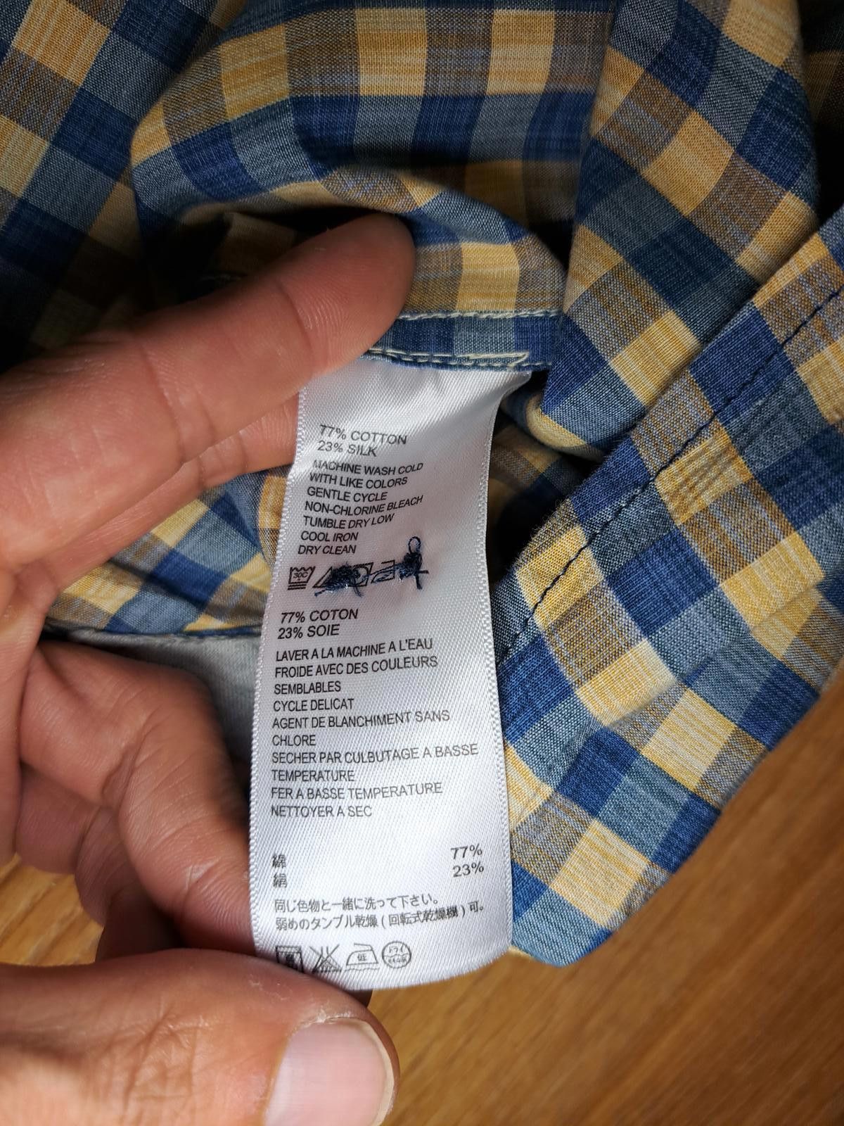Tommy Bahama Tommy Bahama Dress Shirt Mens Large Yellow Check Silk Cotton Size US L / EU 52-54 / 3 - 4 Thumbnail