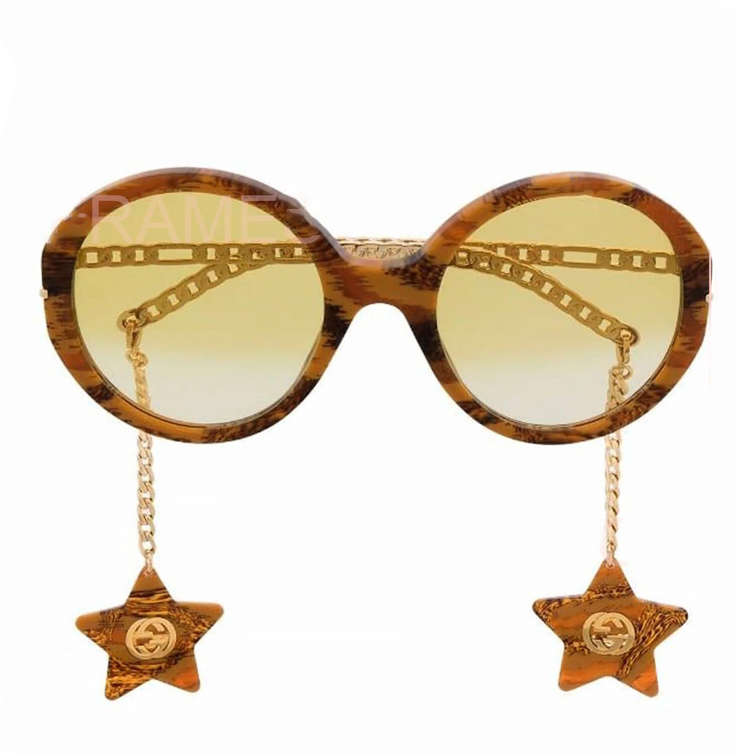 Gucci GUCCI GG0726 CHAIN 0726 Gold Brown Yellow Star 004 Size ONE SIZE - 10 Thumbnail