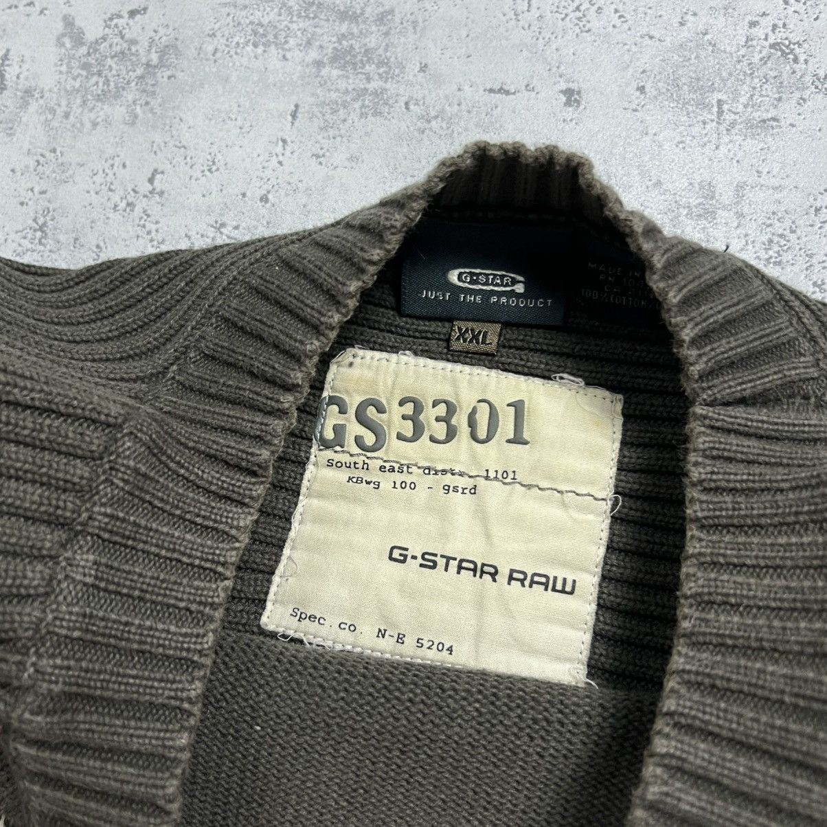 G-Star 00s G-Star Raw Vintage Avant Garde Knit Military Sweater Size US XL / EU 56 / 4 - 7 Thumbnail