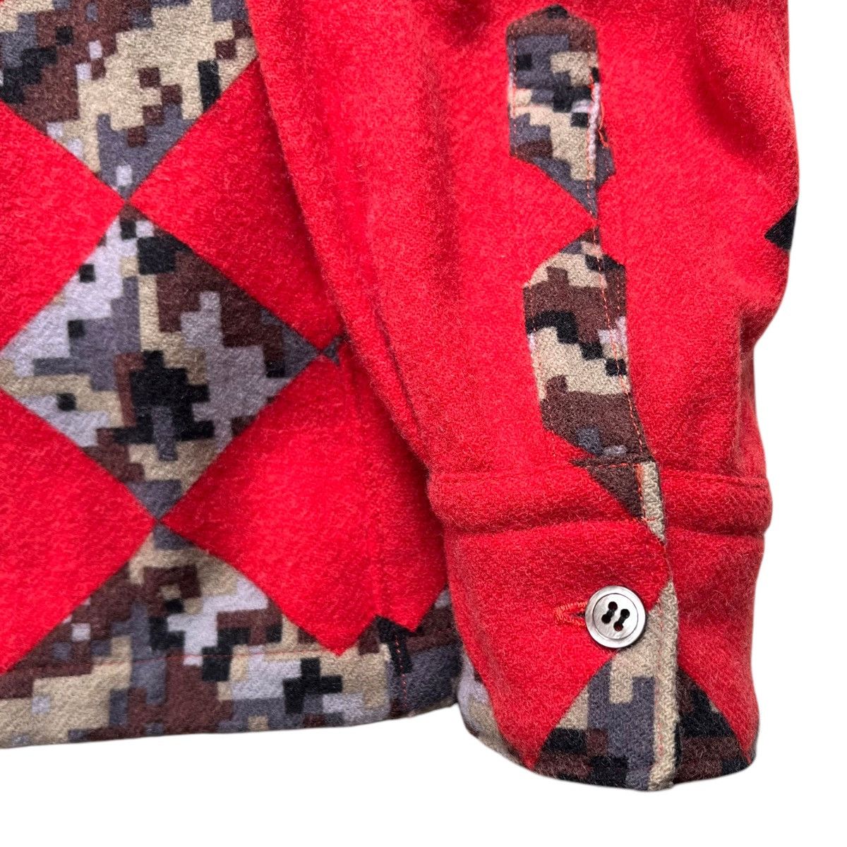 Comme des Garcons × Comme des Garcons Homme × Comme des Garcons Homme Deux AW03 Comme des Garcons Check Pixel Red Wool Shirt Size US S / EU 44-46 / 1 - 10 Thumbnail