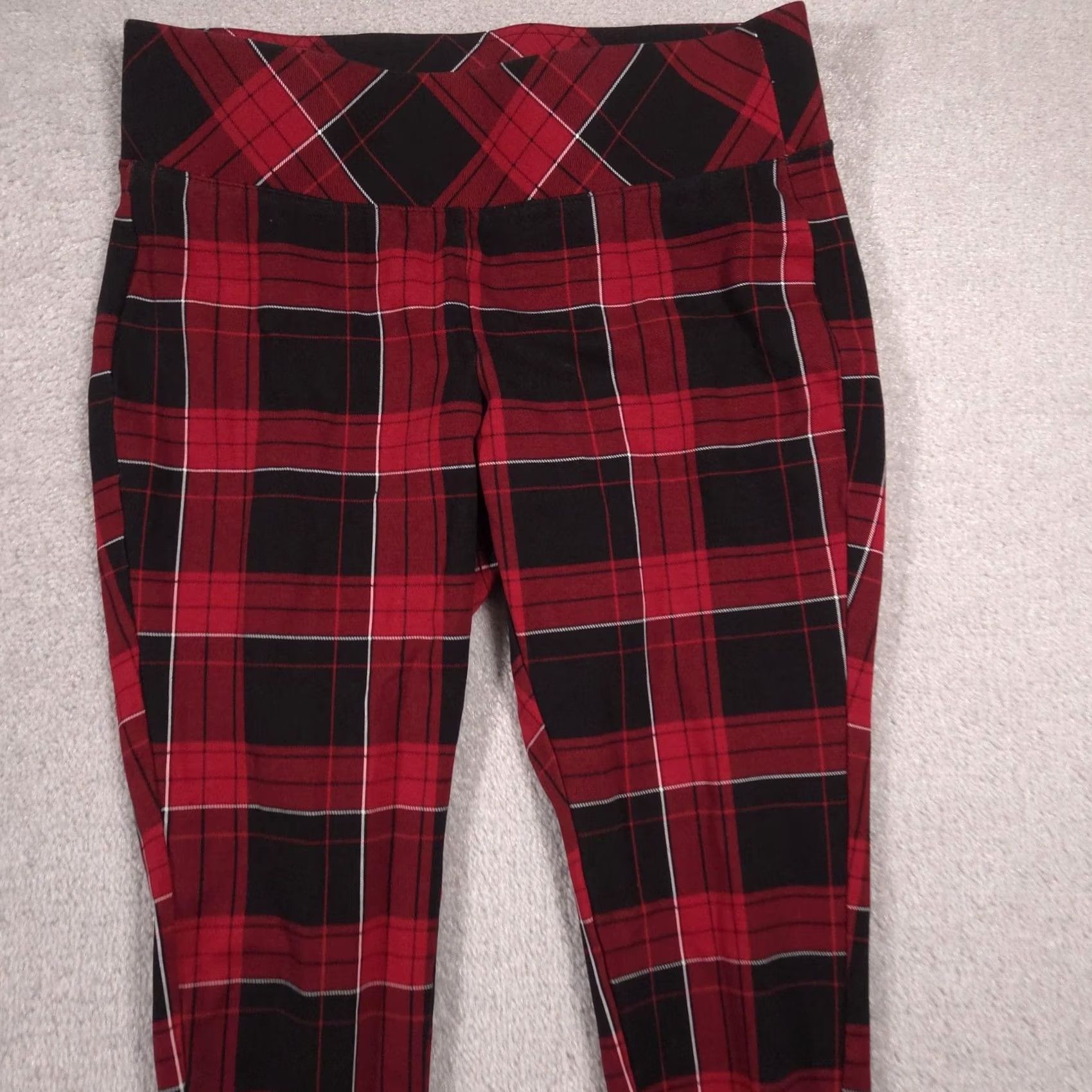 Torrid Torrid Leggings Women's 1R Red Plaid High Rise Ankle Knit Pants Stretch Casual Size 25" / US 0 / IT 36 - 3 Thumbnail