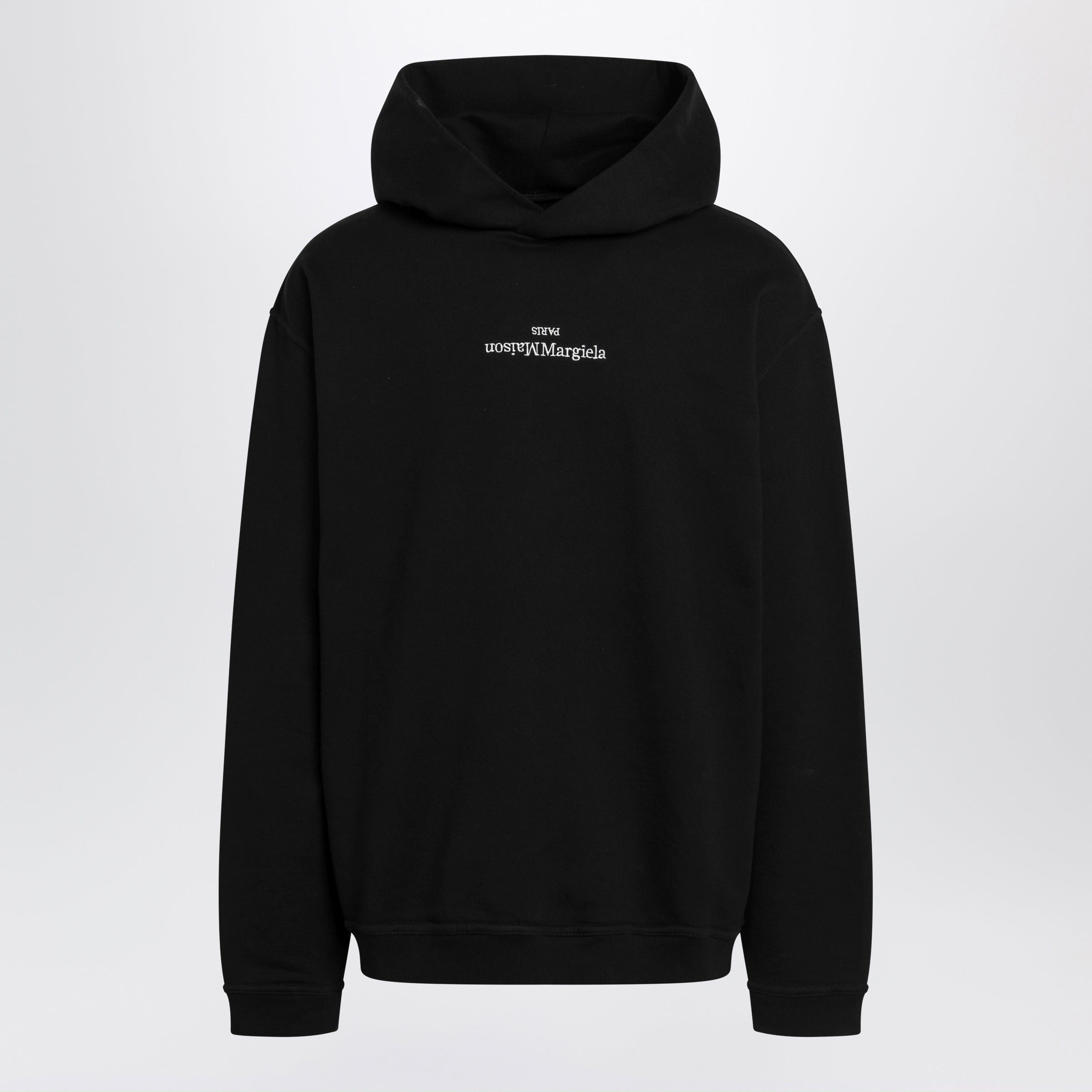 Maison Margiela Maison Margiela Black Hoodie With Reversed Logo Size US L / EU 52-54 / 3 - 1 Thumbnail