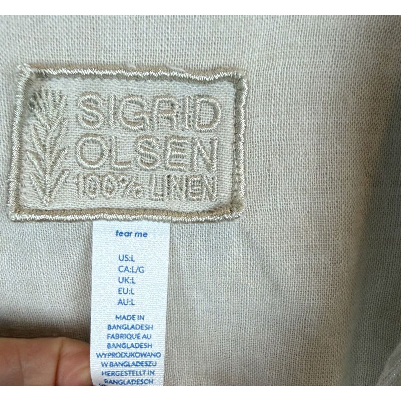 Pinko Sigrid Olsen Tunic Shirt Womens 1X Pink Linen Roll Tab Beach Coastal Top 100% Size L / US 10 / IT 46 - 3 Thumbnail