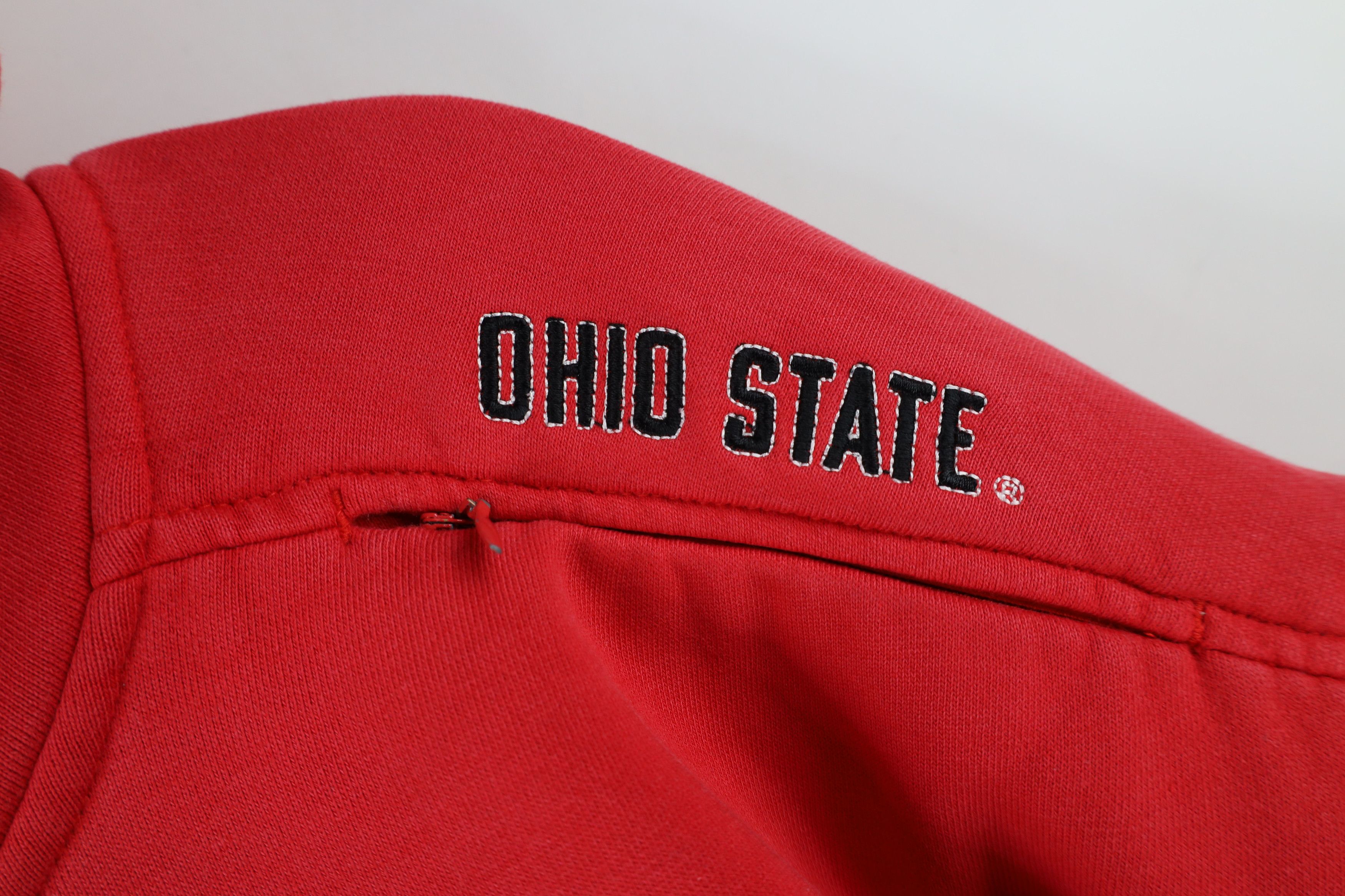Nike × Vintage Vintage Nike Center Swoosh Ohio State University Hoodie Red Size US L / EU 52-54 / 3 - 4 Thumbnail