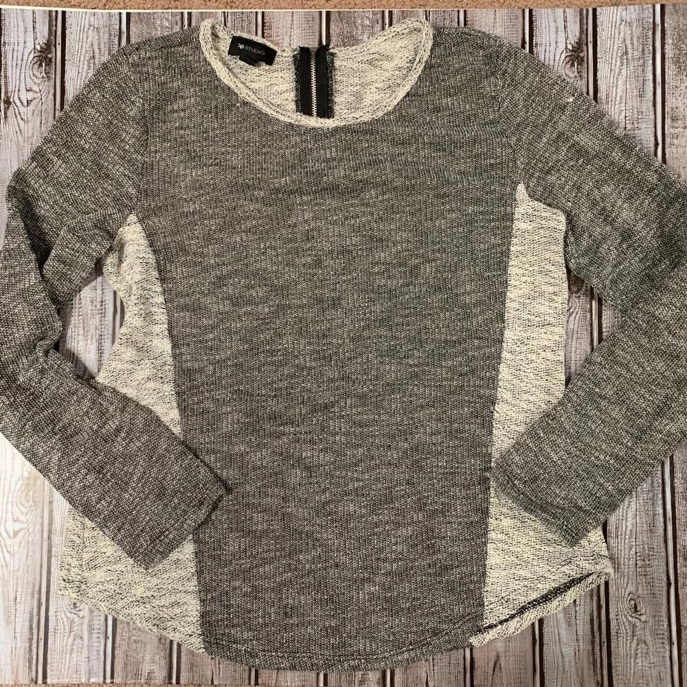 Designer AB Studio Knit Colorblock Zipper Back Sweater, XL Size XL / US 12-14 / IT 48-50 - 1 Thumbnail