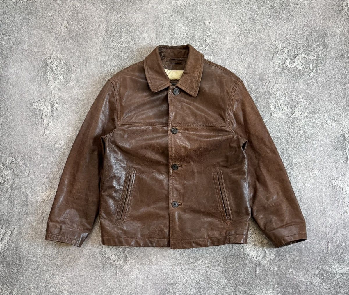 Strellson × Vintage Stellson Leather M aviator bomber pilot jacket coat brown Size US S / EU 44-46 / 1 - 6 Thumbnail