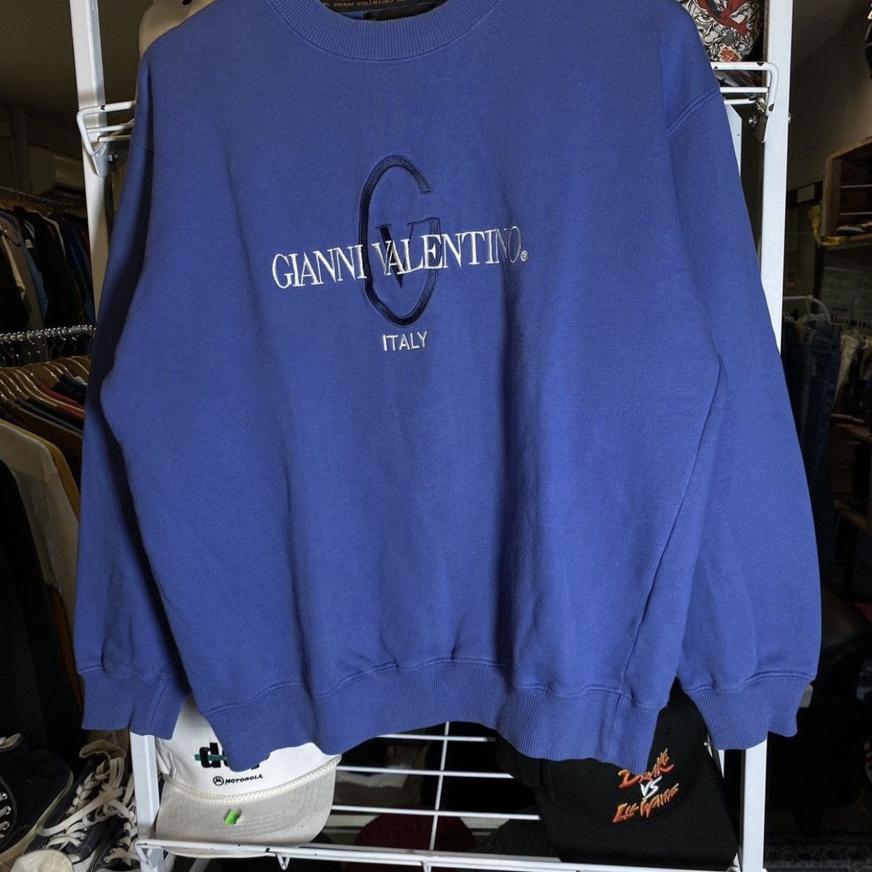 Gianni Valentino OG Gianni Valentino Blue Crewneck Sweatshirts Size US L / EU 52-54 / 3 - 4 Thumbnail