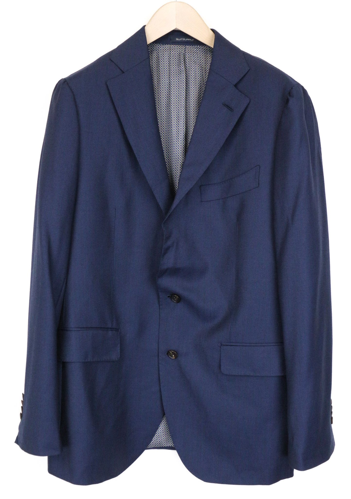 Suitsupply LA SPALLA UK44R Blue Wool Pleated 2 Piece Suit 75829 Size 44R - 2 Thumbnail