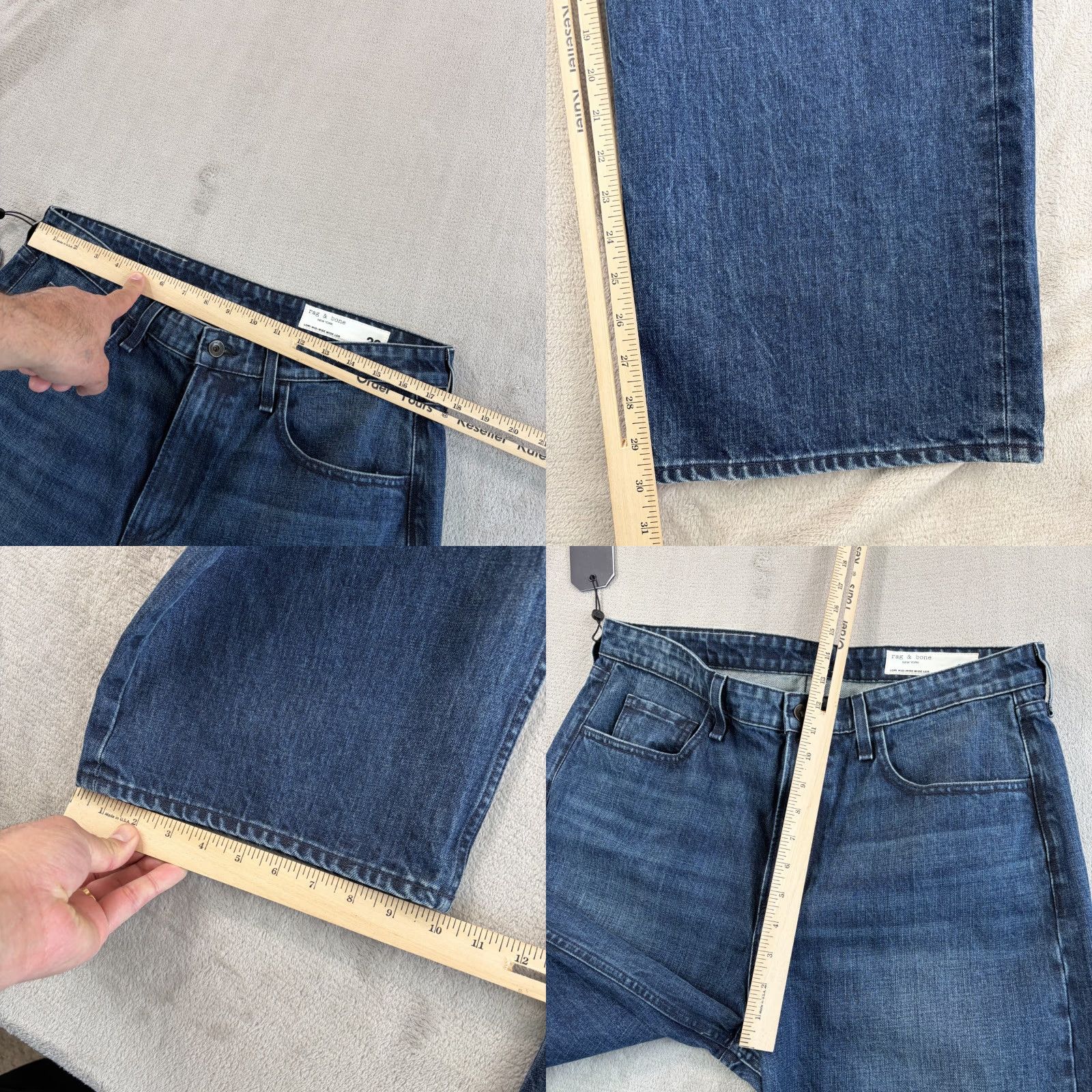 Rag & Bone Rag & Bone Lori Mid-Rise Wide Leg Jeans in Dark Wash Blue Women 32 Made USA NWT 78 Size ONE SIZE - 8 Thumbnail