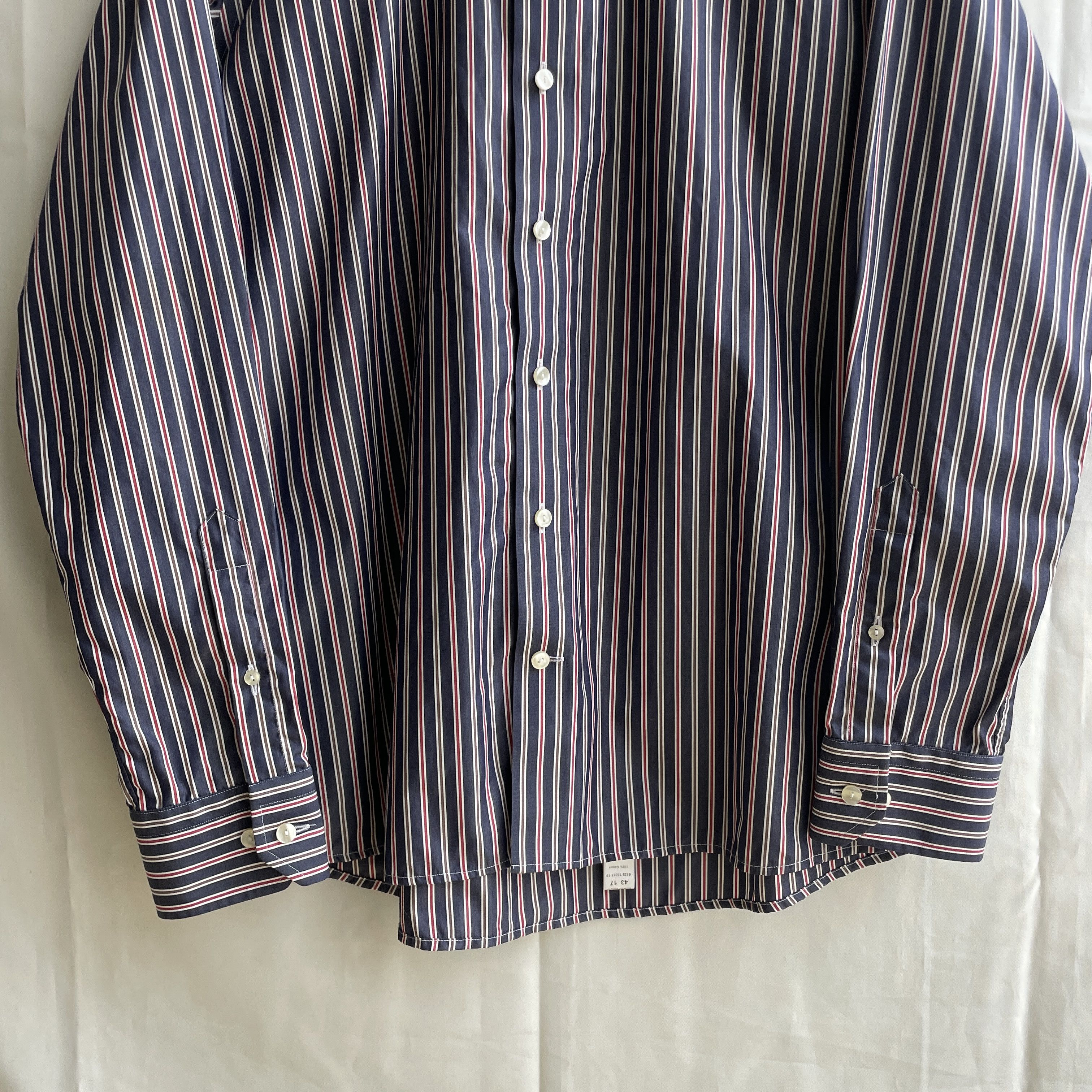Eton Eton Ganghester Navy Striped Dress Shirt Size 43 Size 46R - 5 Thumbnail