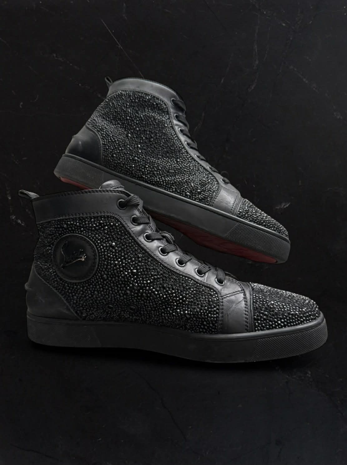 Christian Louboutin Red Bottoms by Christian Louboutin Black Crystal Spikes/Stud Size US 9 / EU 42 - 3 Thumbnail