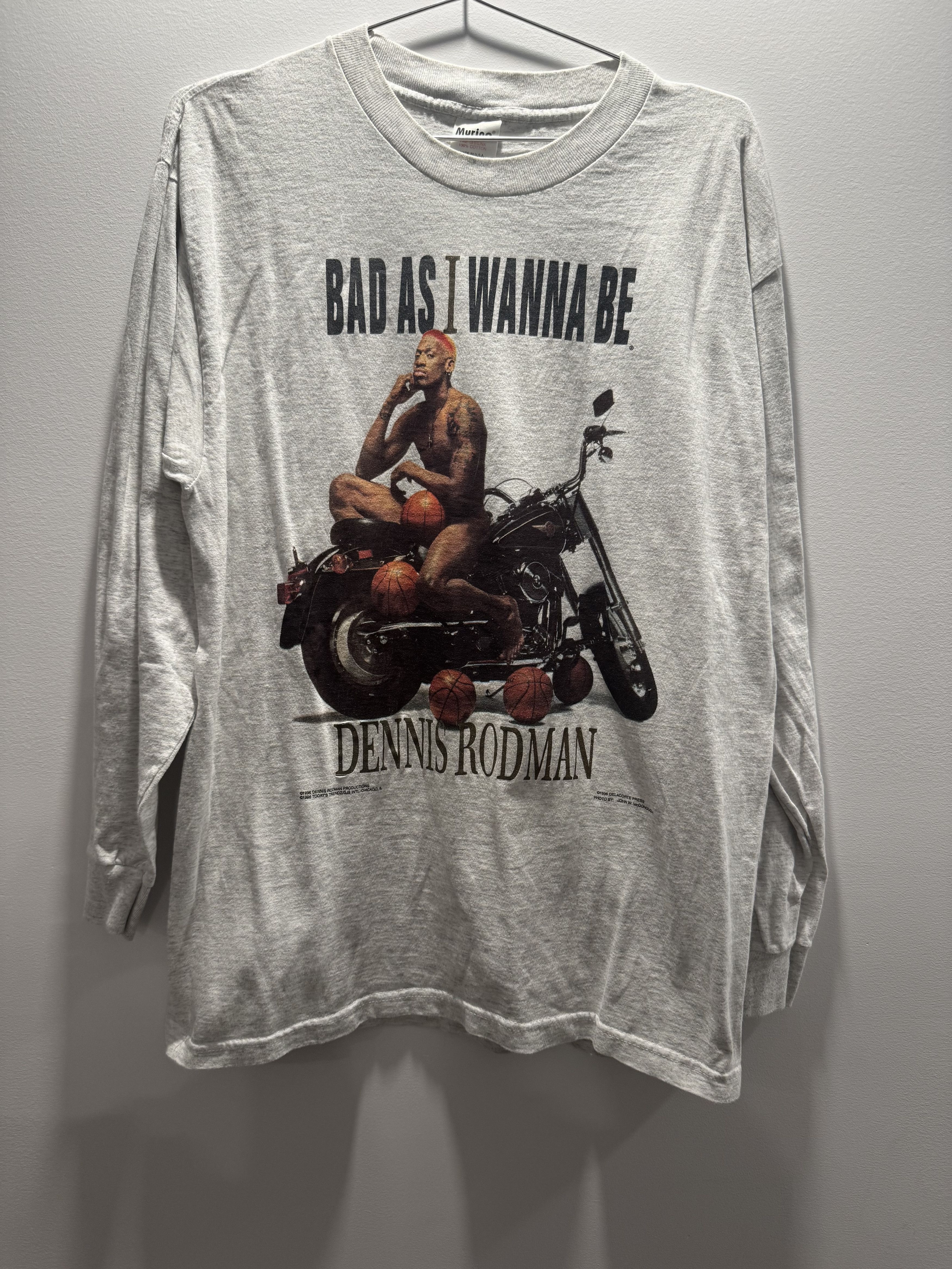 Vintage 90s Dennis Rodman Bad As I Wanna Be L/S Size US L / EU 52-54 / 3 - 1 Thumbnail