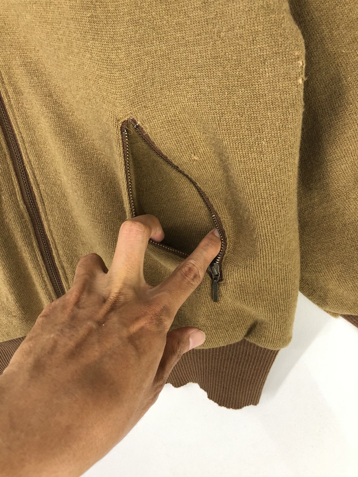 Trussardi Vintage Trussardi Sport Golf Distressed Wool Bomber Jacket Size US M / EU 48-50 / 2 - 13 Thumbnail